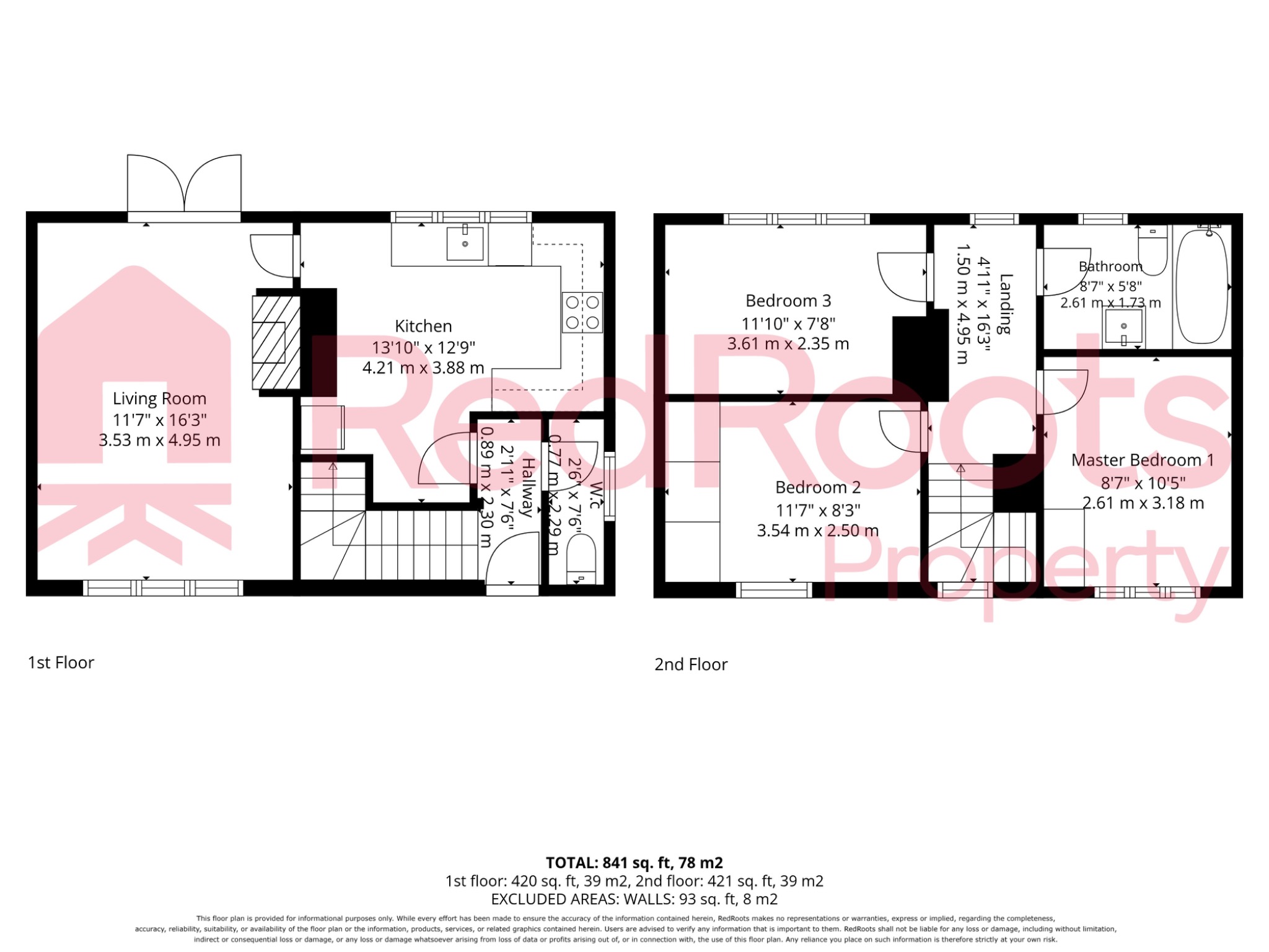 3 bed semi-detached house for sale in Elm Road, Skellow, Doncaster, South Yorkshire, DN6 - Property floorplan