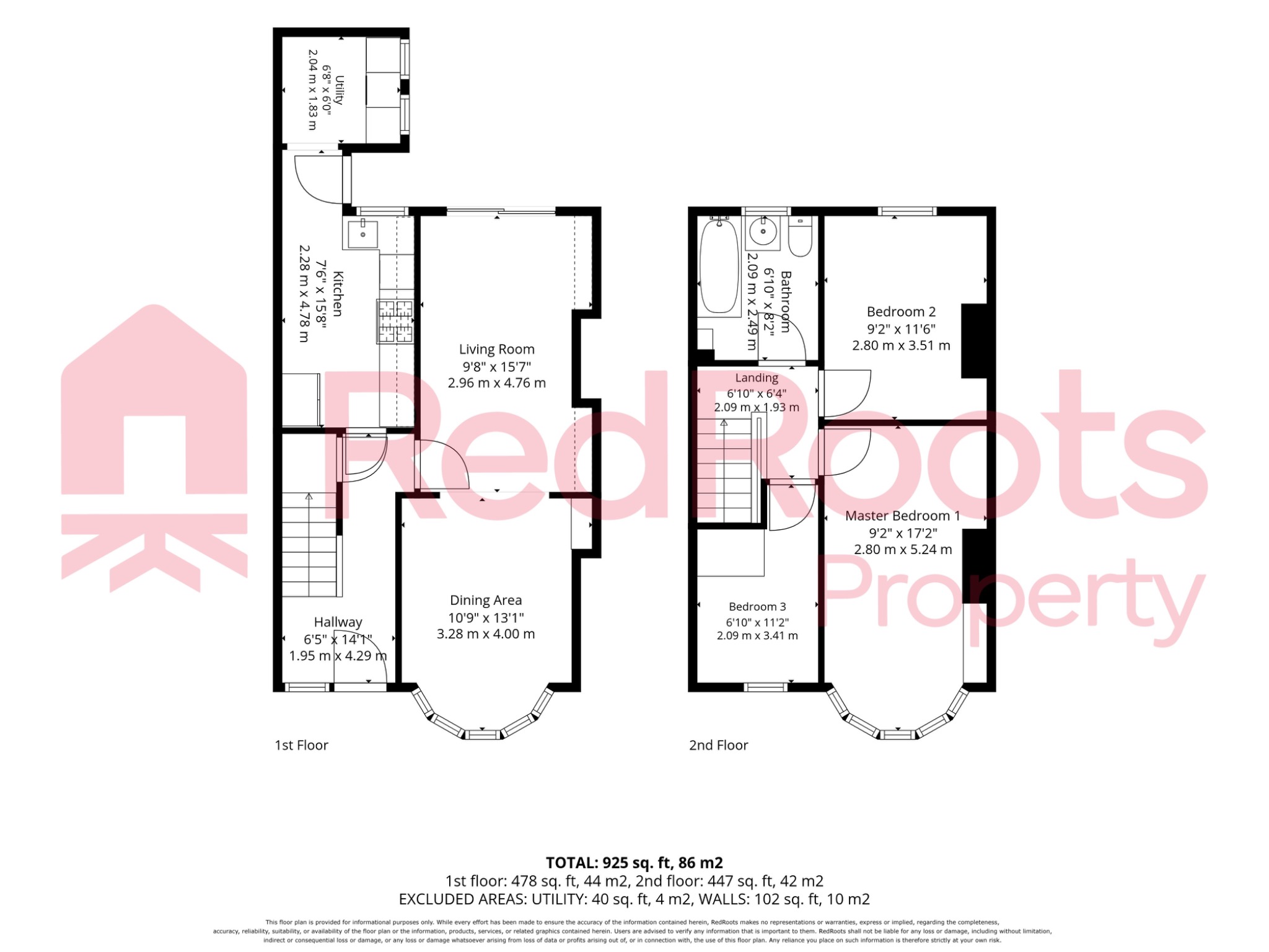 3 bed terraced house for sale in Station Road, Arksey, Doncaster, South Yorkshire, DN5 - Property floorplan