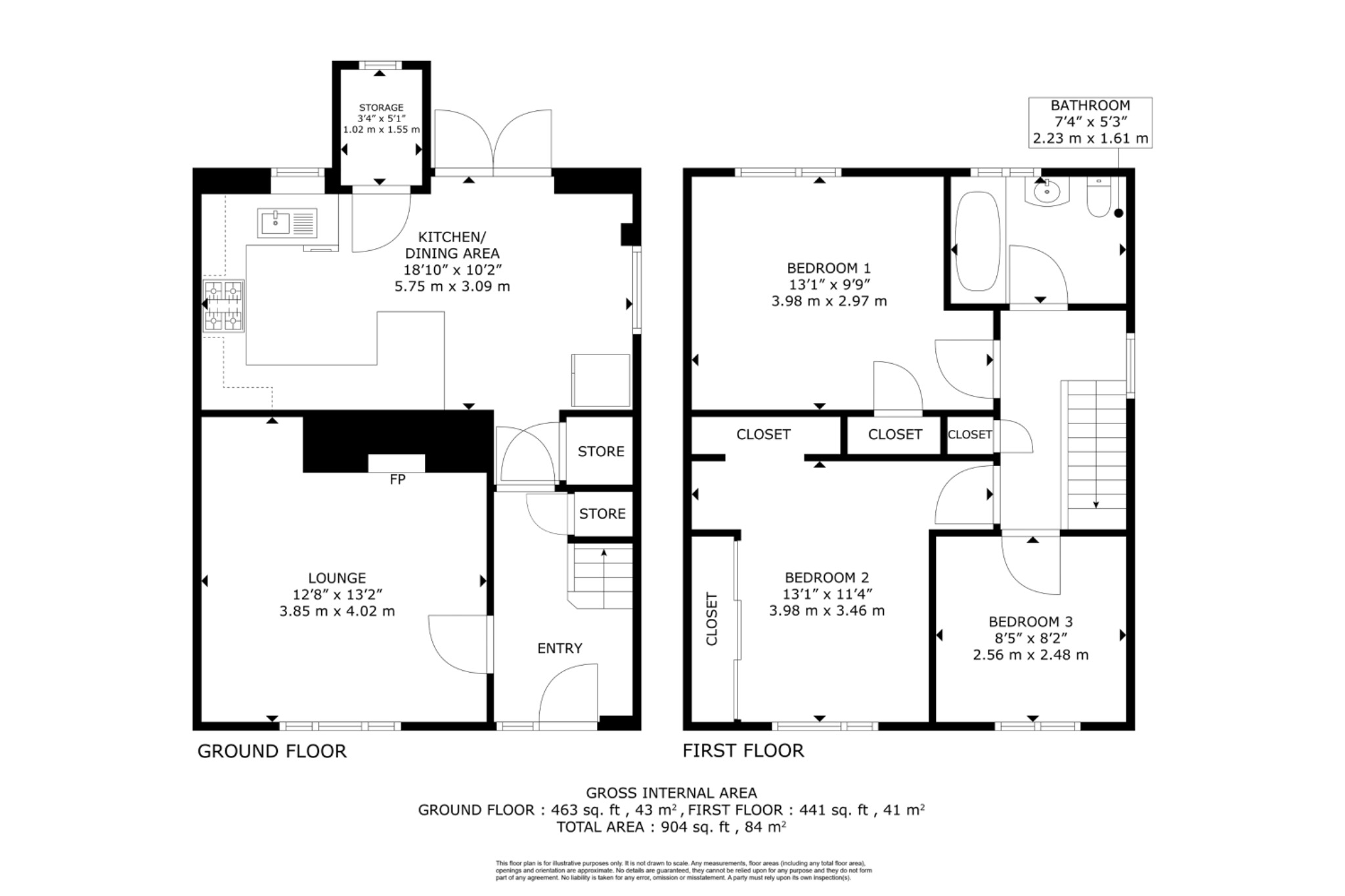 3 bed semi-detached house for sale in Clevedon Crescent, Doncaster, South Yorkshire, DN5 - Property floorplan