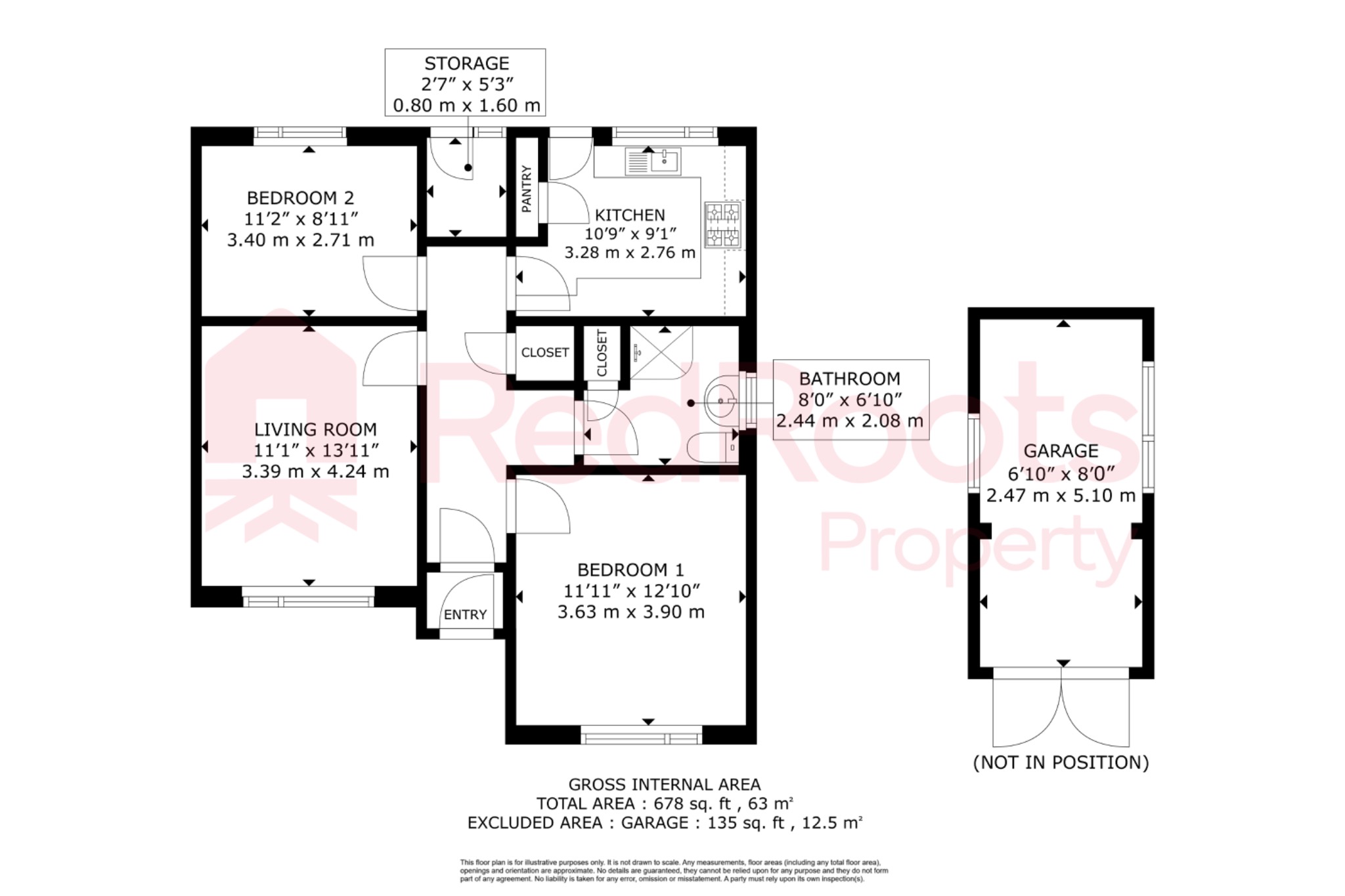 2 bed detached house for sale in Mossdale Close, Doncaster, South Yorkshire, DN5 - Property floorplan