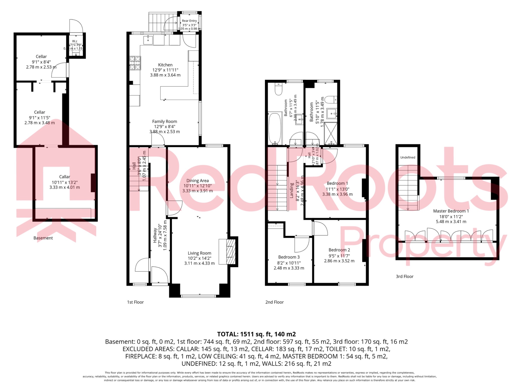 4 bed terraced house for sale in Bentley Road, Doncaster, South Yorkshire, DN5 - Property floorplan