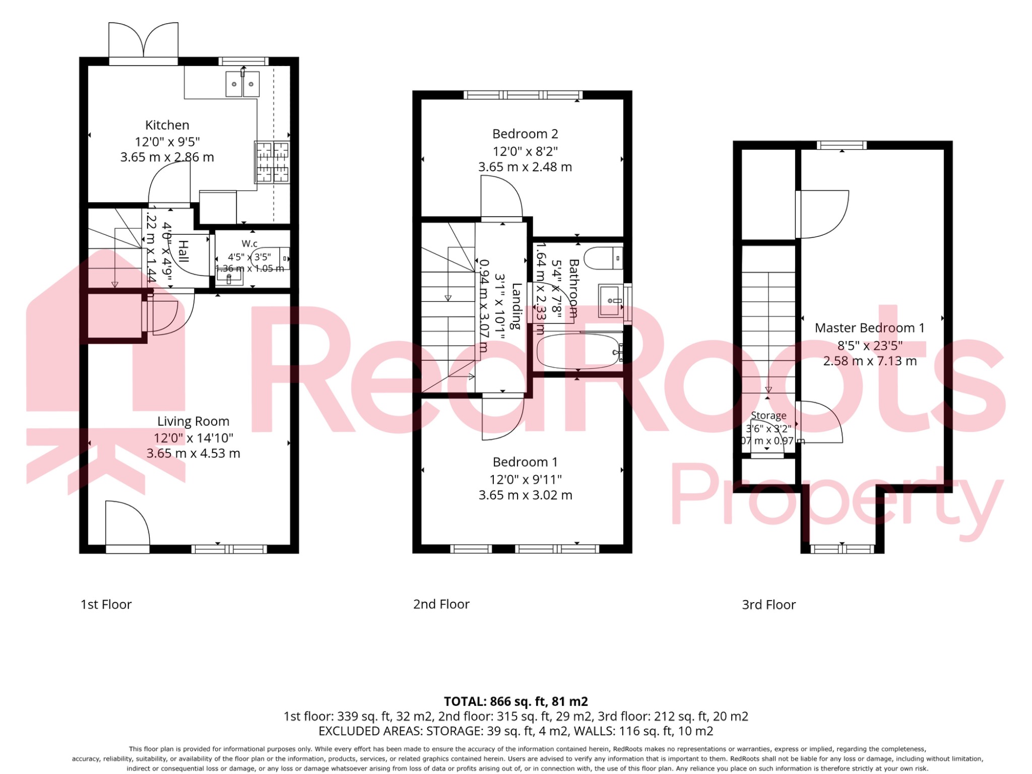 3 bed terraced house for sale in Dominion Road, Doncaster, South Yorkshire, DN5 - Property floorplan