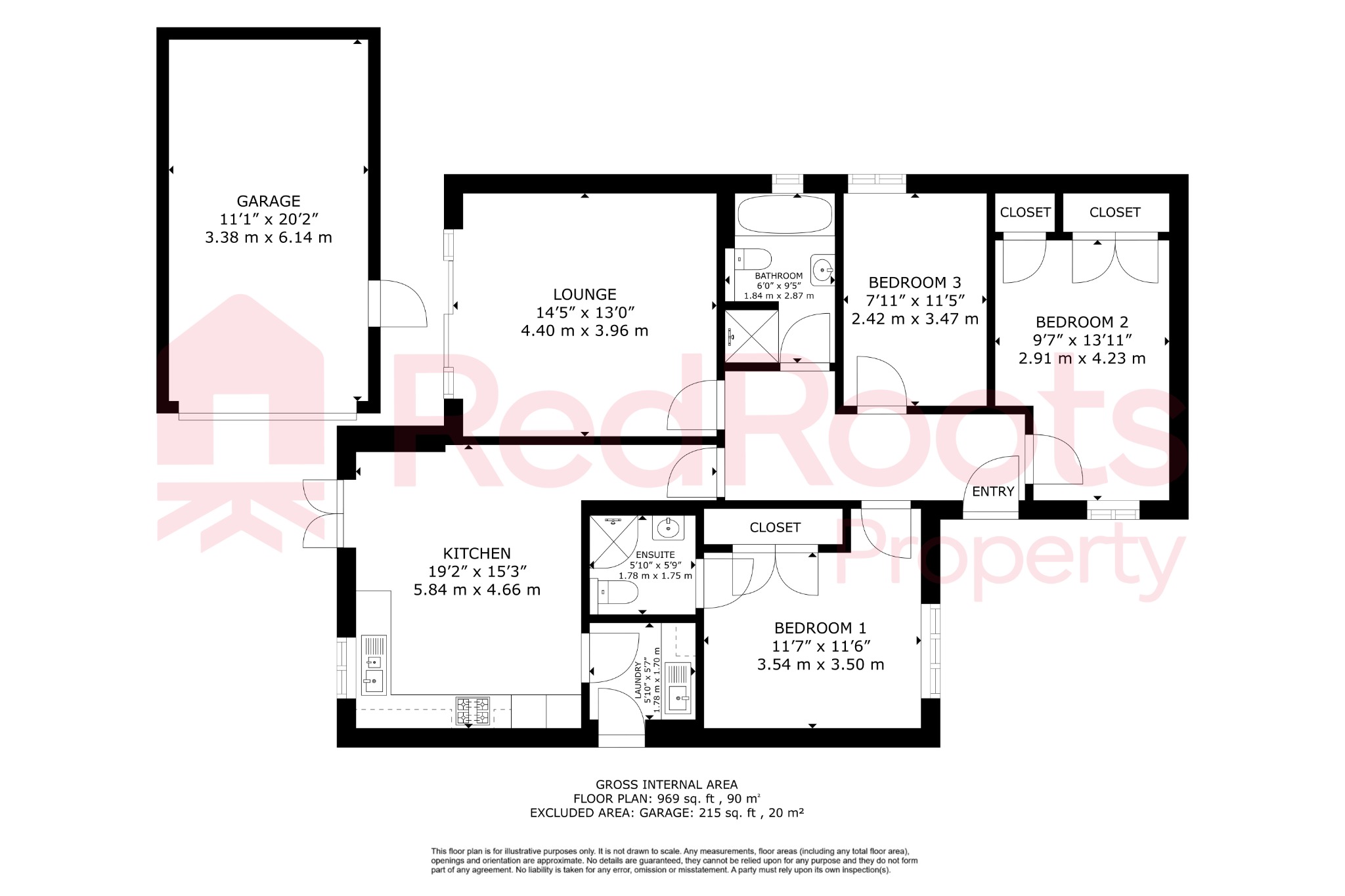 3 bed bungalow for sale in Odessa Drive, Doncaster, DN5 - Property floorplan