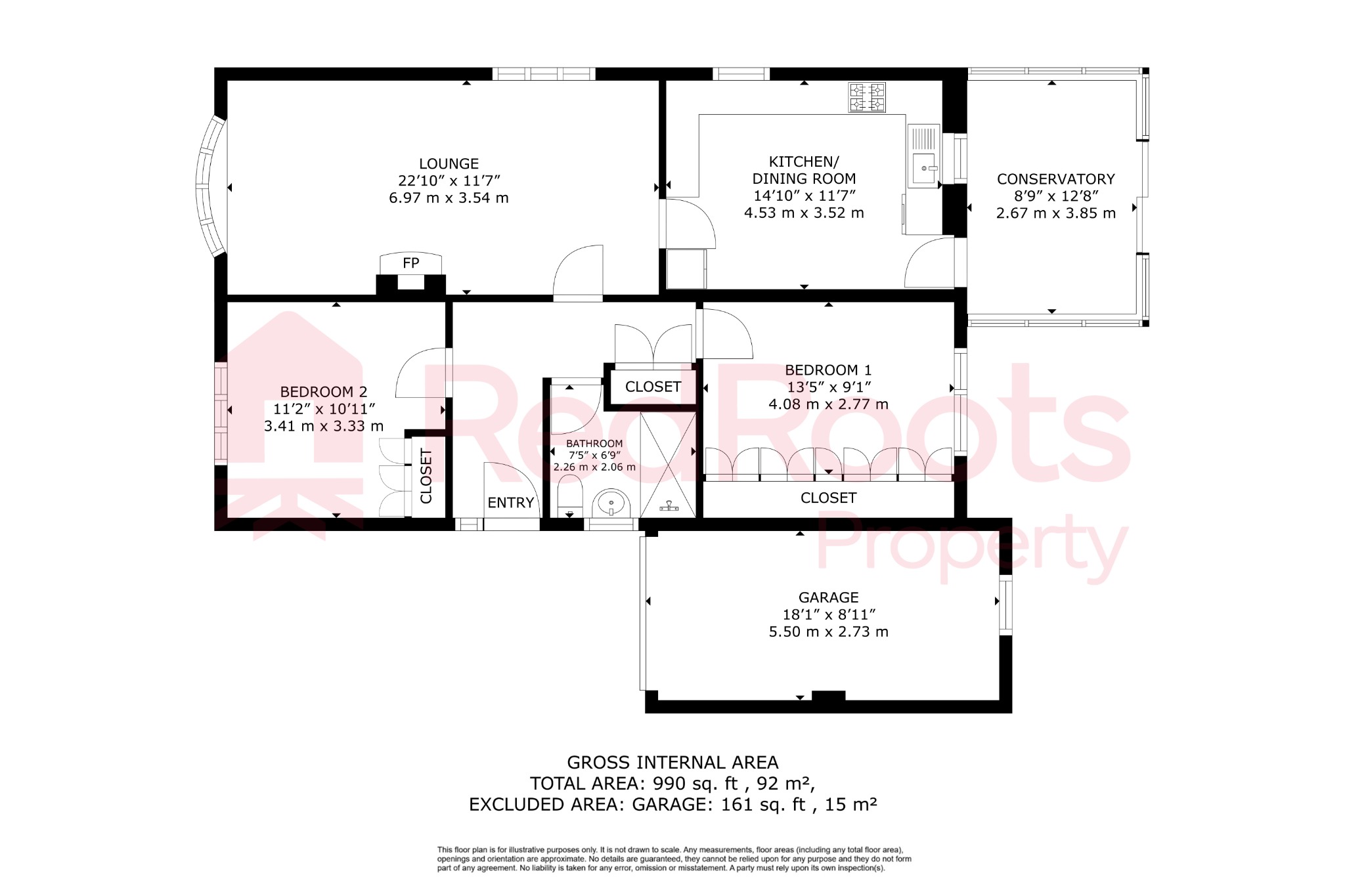 2 bed detached bungalow for sale in Stonecross Drive, Sprotbrough, Doncaster, DN5 - Property floorplan