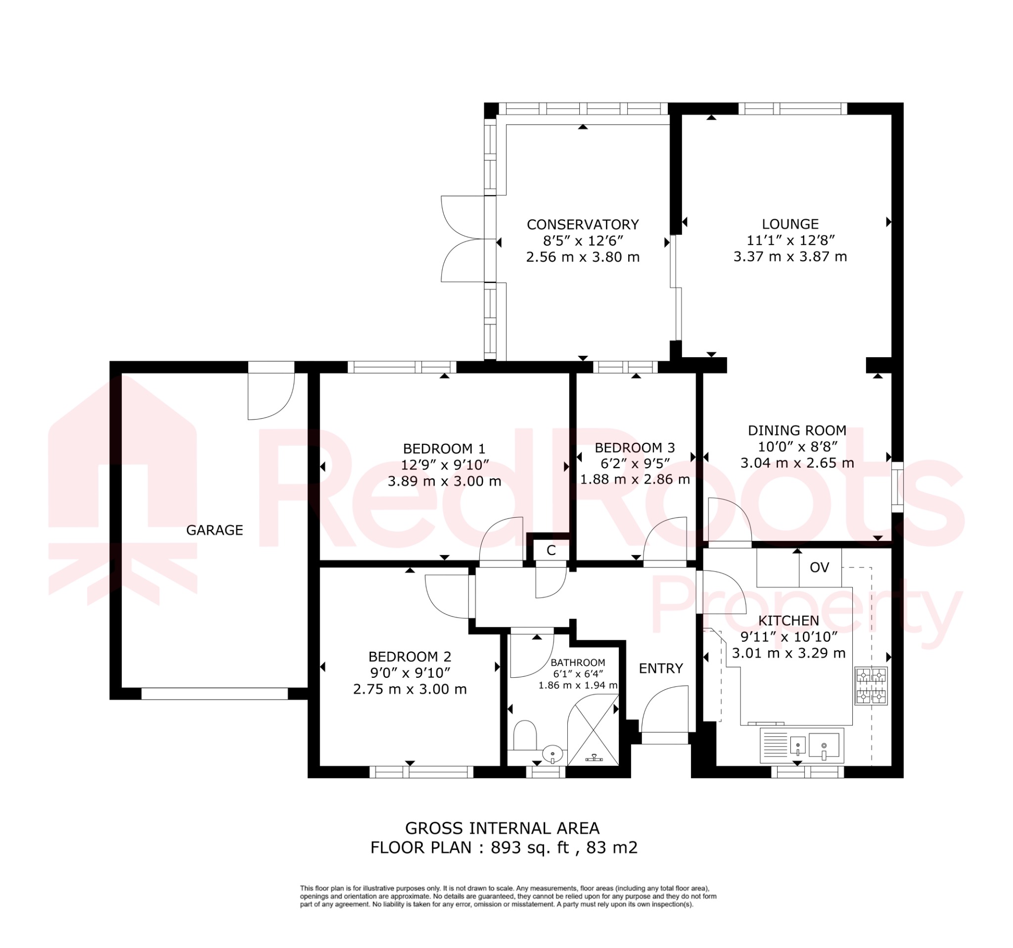 3 bed detached bungalow for sale in Valiant Gardens, Sprotbrough, Doncaster, DN5 - Property floorplan