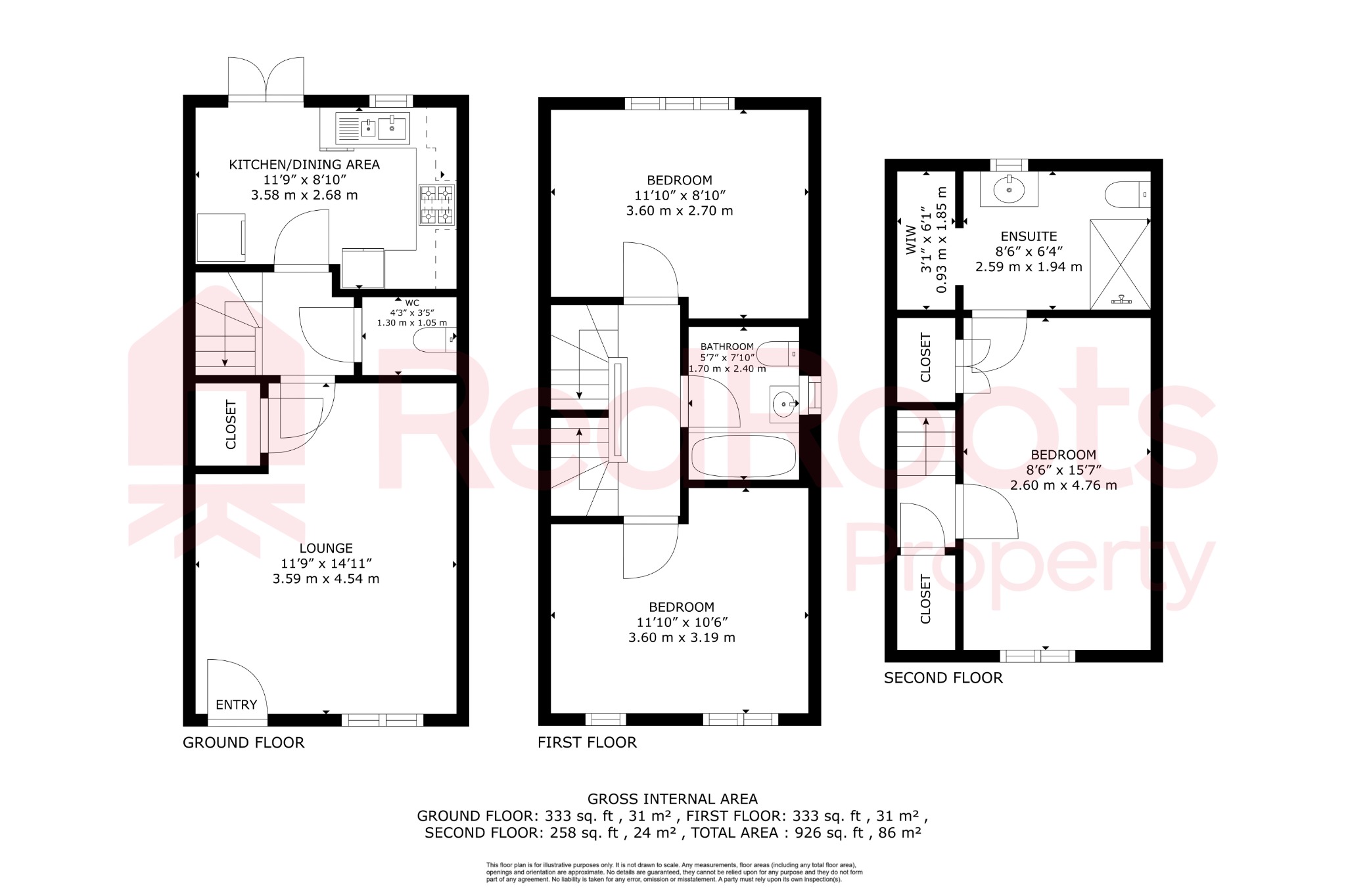 3 bed end of terrace house for sale in Dominion Road, Doncaster, DN5 - Property floorplan