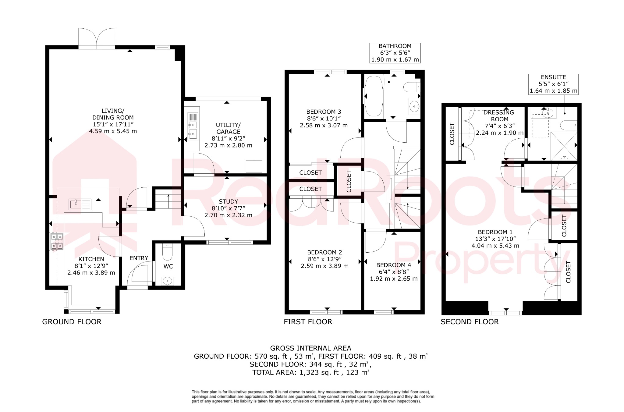 4 bed end of terrace house for sale in Birch Close, Sprotbrough, Doncaster, South Yorkshire, DN5 - Property floorplan