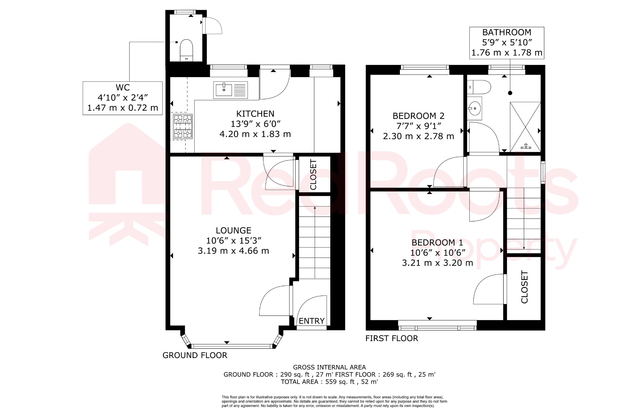 2 bed semi-detached house for sale in Crompton Avenue, Doncaster, South Yorkshire, DN5 - Property floorplan