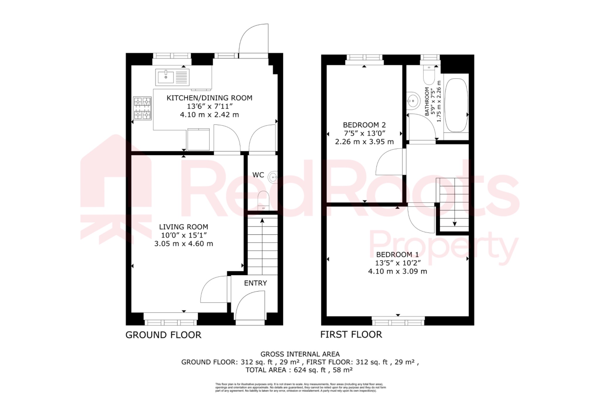2 bed semi-detached house for sale in Jenkin Way, Denaby Main, Doncaster, South Yorkshire, DN12 - Property floorplan