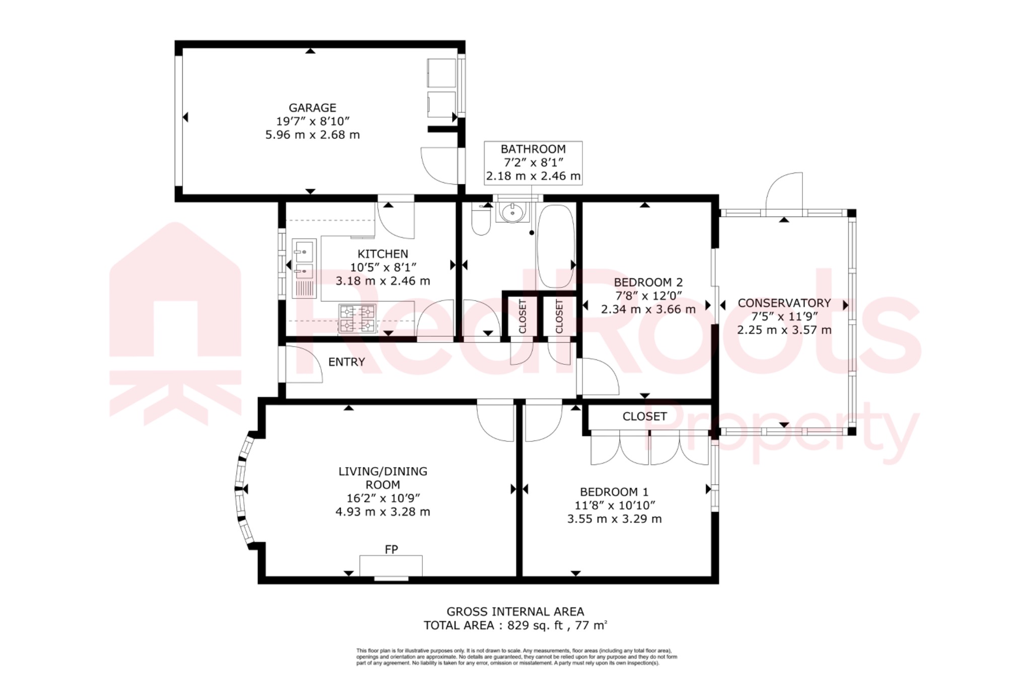 2 bed bungalow for sale in St. Pauls Parade, Cusworth, Doncaster, South Yorkshire, DN5 - Property floorplan