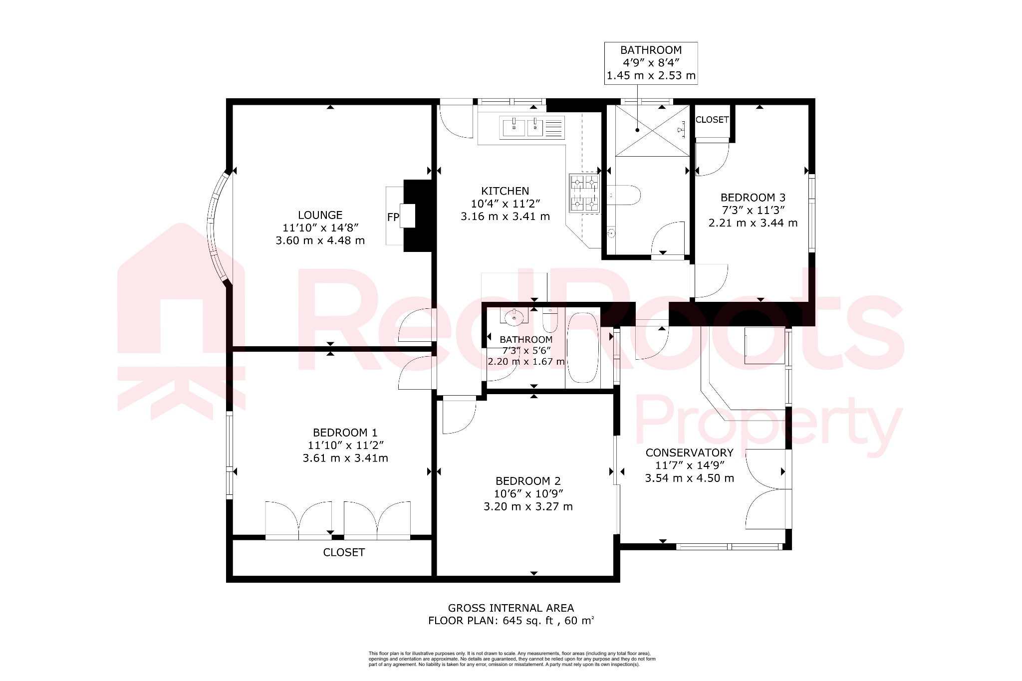 3 bed detached bungalow for sale in Crane Moor Close, Harlington, Doncaster, DN5 - Property floorplan
