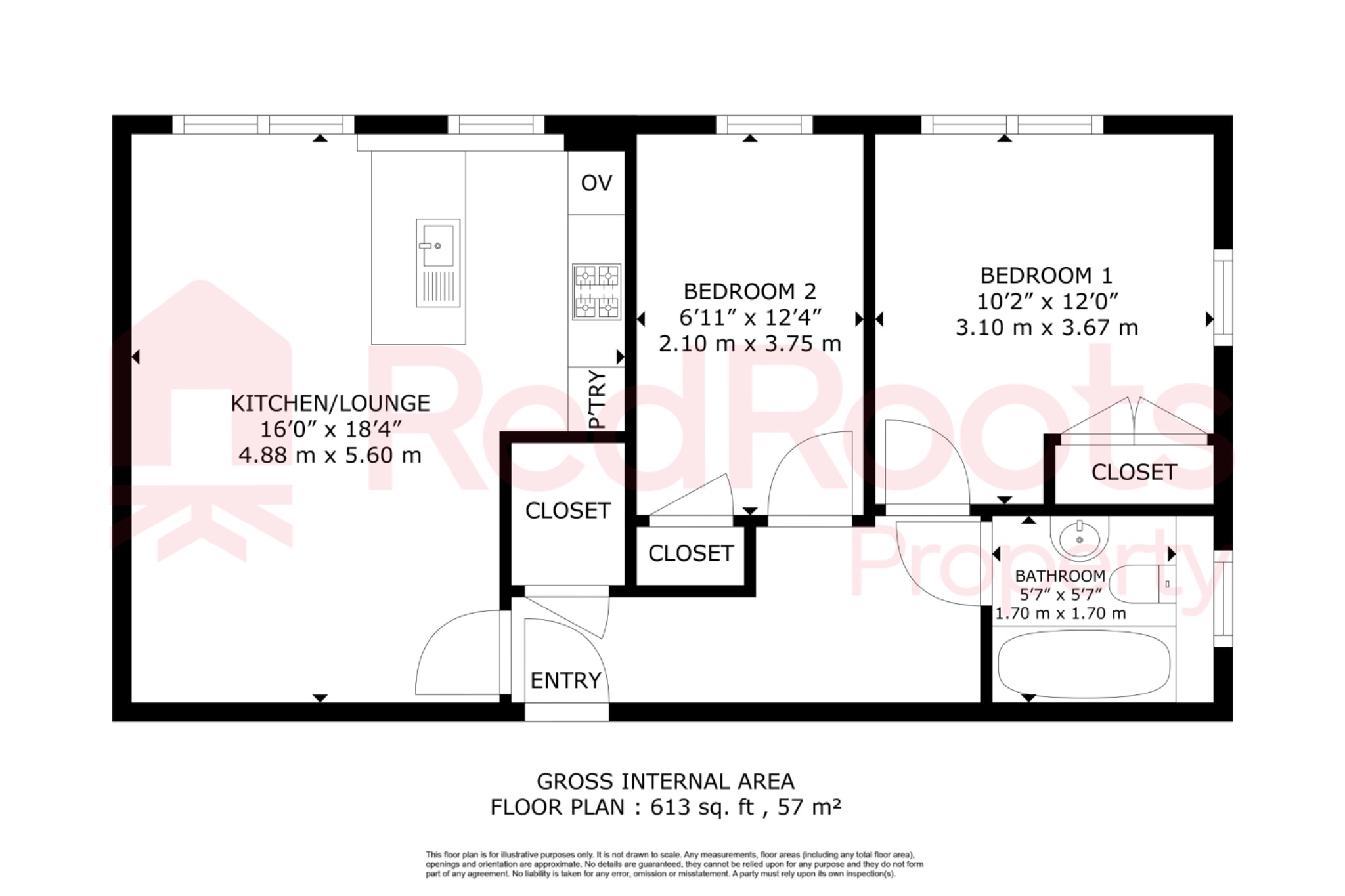2 bed flat for sale in Stone Arches, York Road, Doncaster, South Yorkshire, DN5 - Property floorplan
