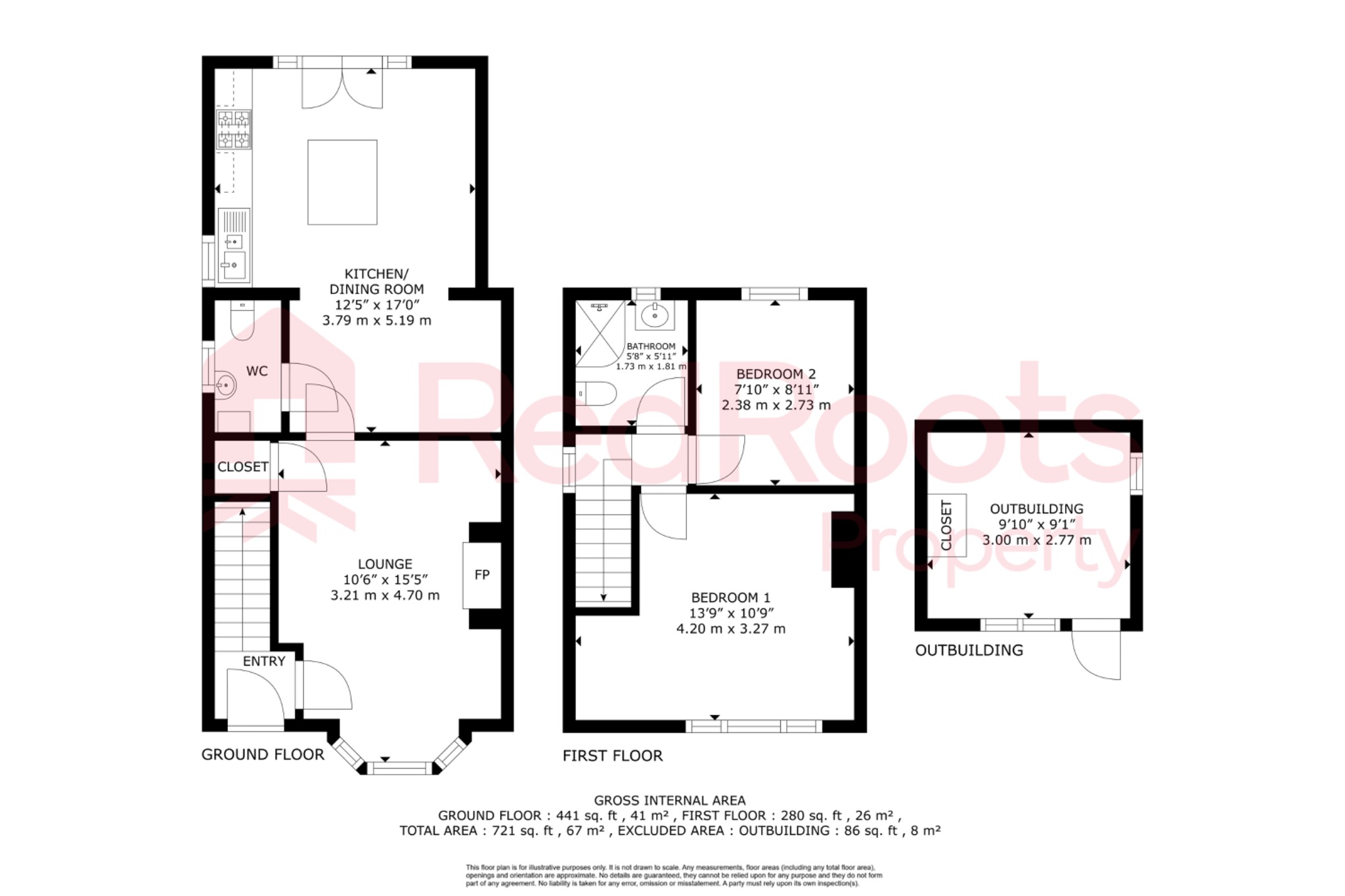 2 bed semi-detached house for sale in Shakespeare Avenue, Sprotbrough, Doncaster, DN5 - Property floorplan