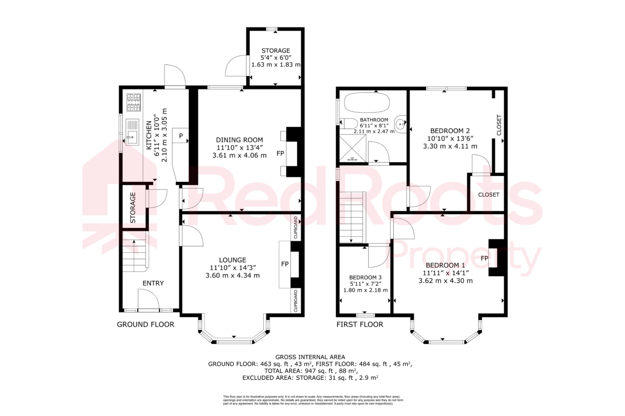 3 bed semi-detached house for sale in Northfield Road, Sprotbrough, Doncaster, DN5 - Property floorplan