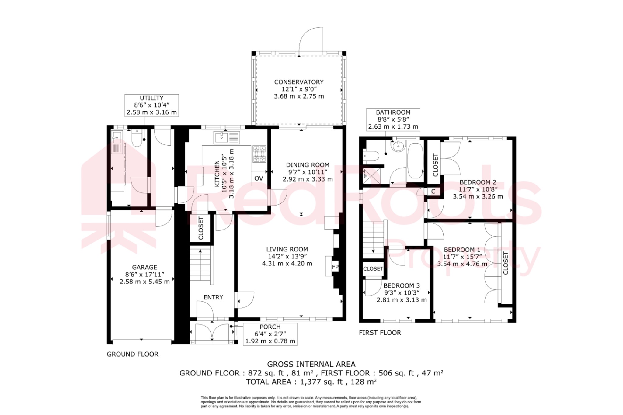 3 bed detached house for sale in Dean Close, Sprotbrough, Doncaster, South Yorkshire, DN5 - Property floorplan