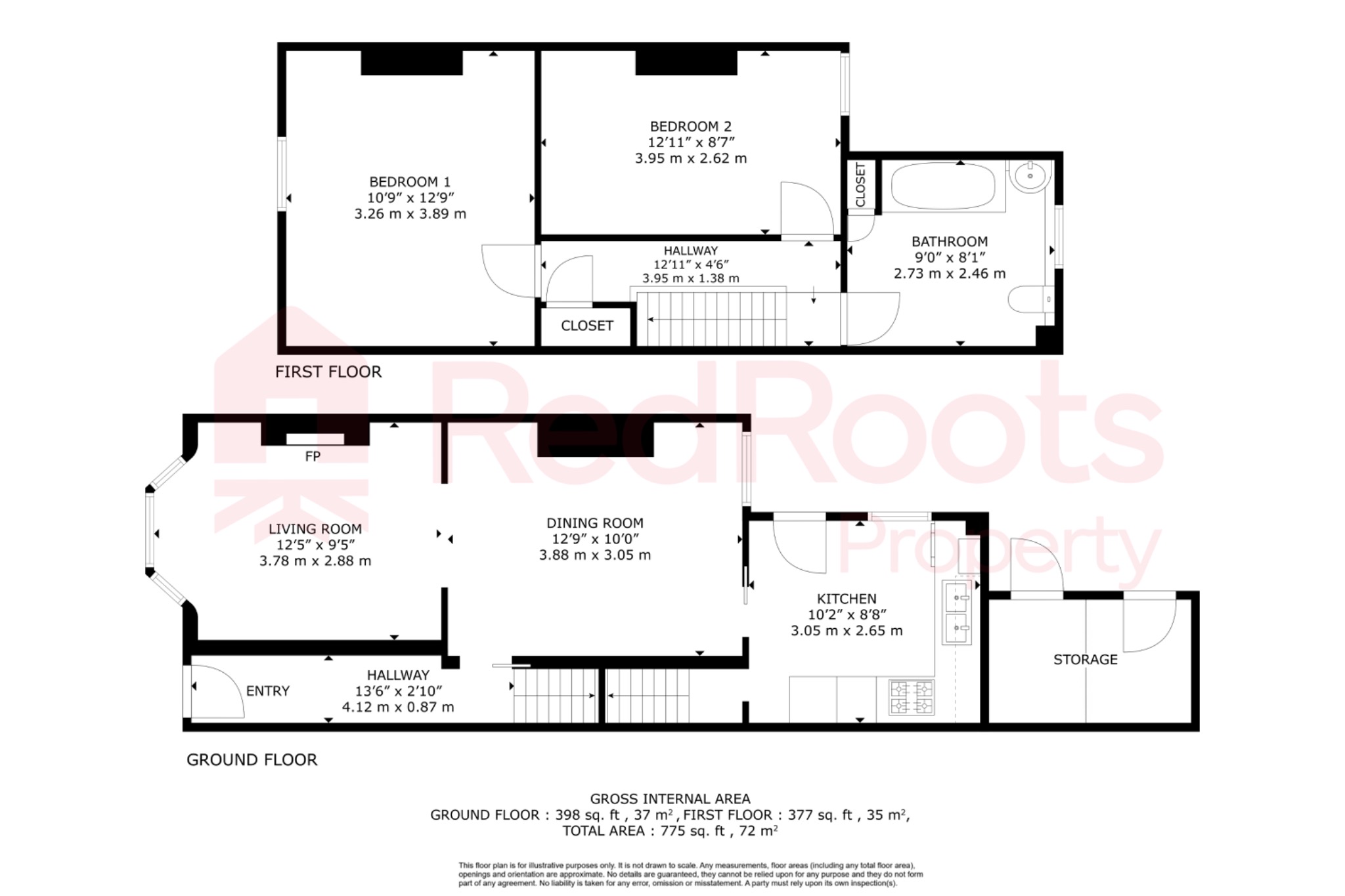 2 bed terraced house for sale in Clarence Avenue, Doncaster, South Yorkshire, DN4 - Property floorplan
