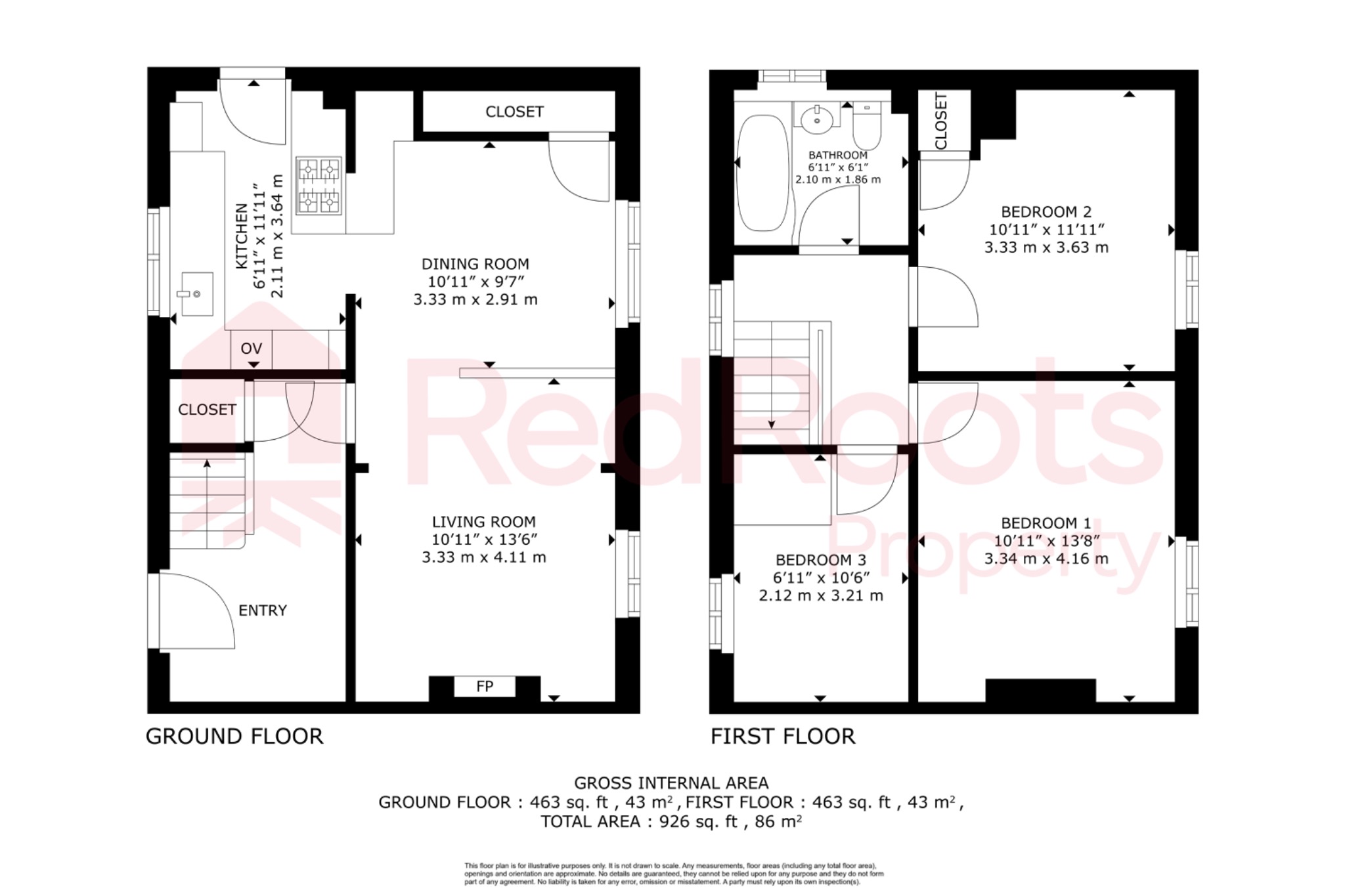 3 bed semi-detached house for sale in Melton Road, Sprotbrough, Doncaster,DN5 - Property floorplan