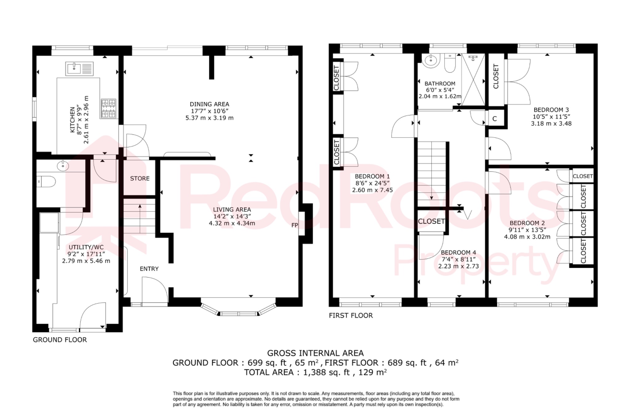4 bed detached house for sale in Clifton Drive, Sprotbrough, Doncaster, South Yorkshire, DN5 - Property floorplan