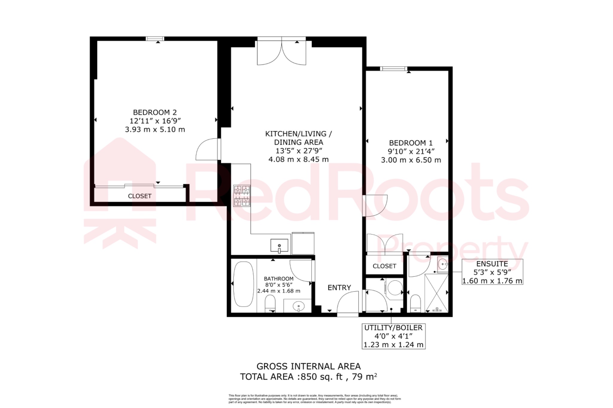 2 bed flat for sale in Kiln Court, Kirk Sandall, Doncaster, DN3 - Property floorplan