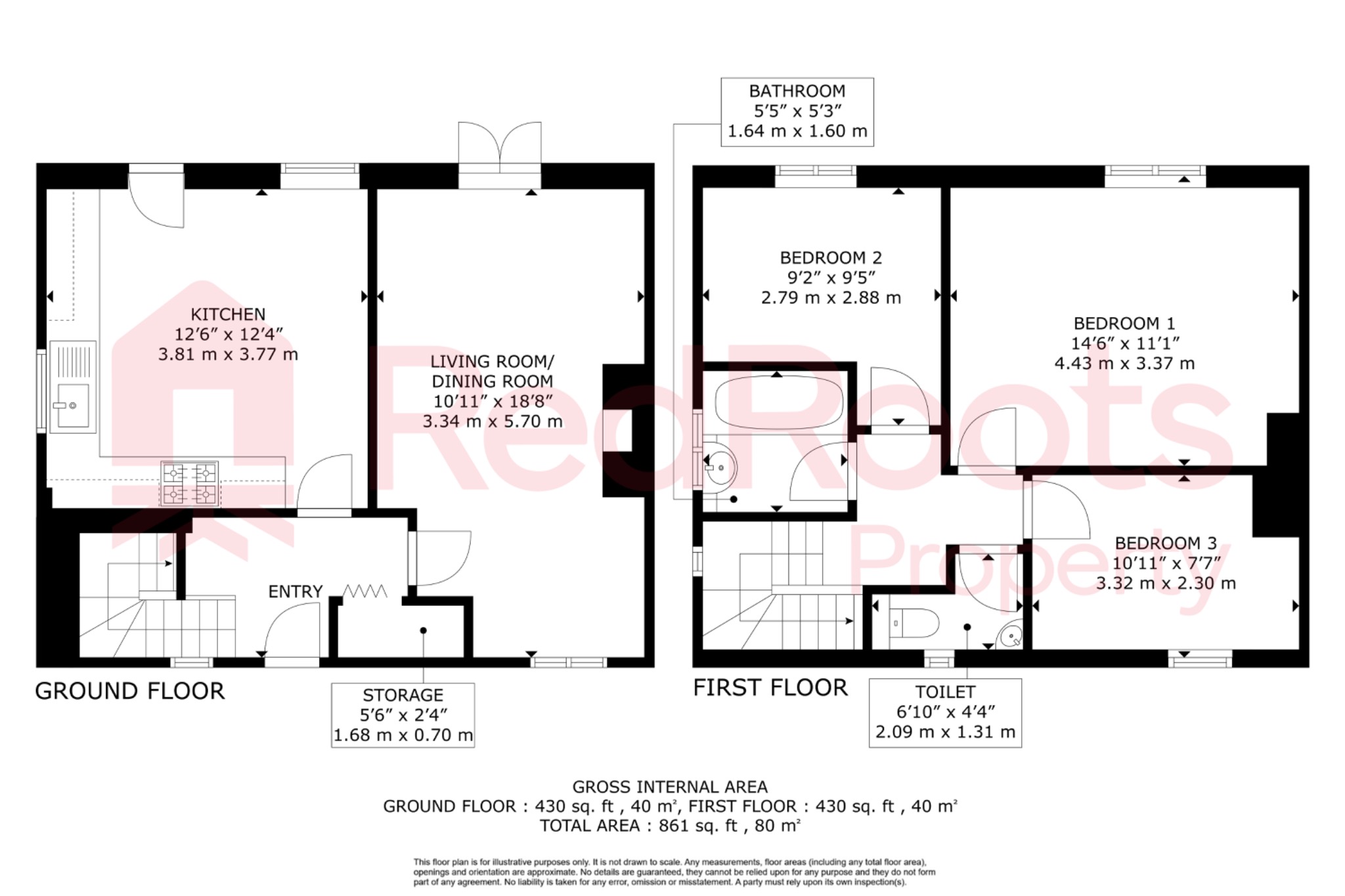 3 bed end of terrace house for sale in Smith Square, Doncaster, South Yorkshire, DN4 - Property floorplan