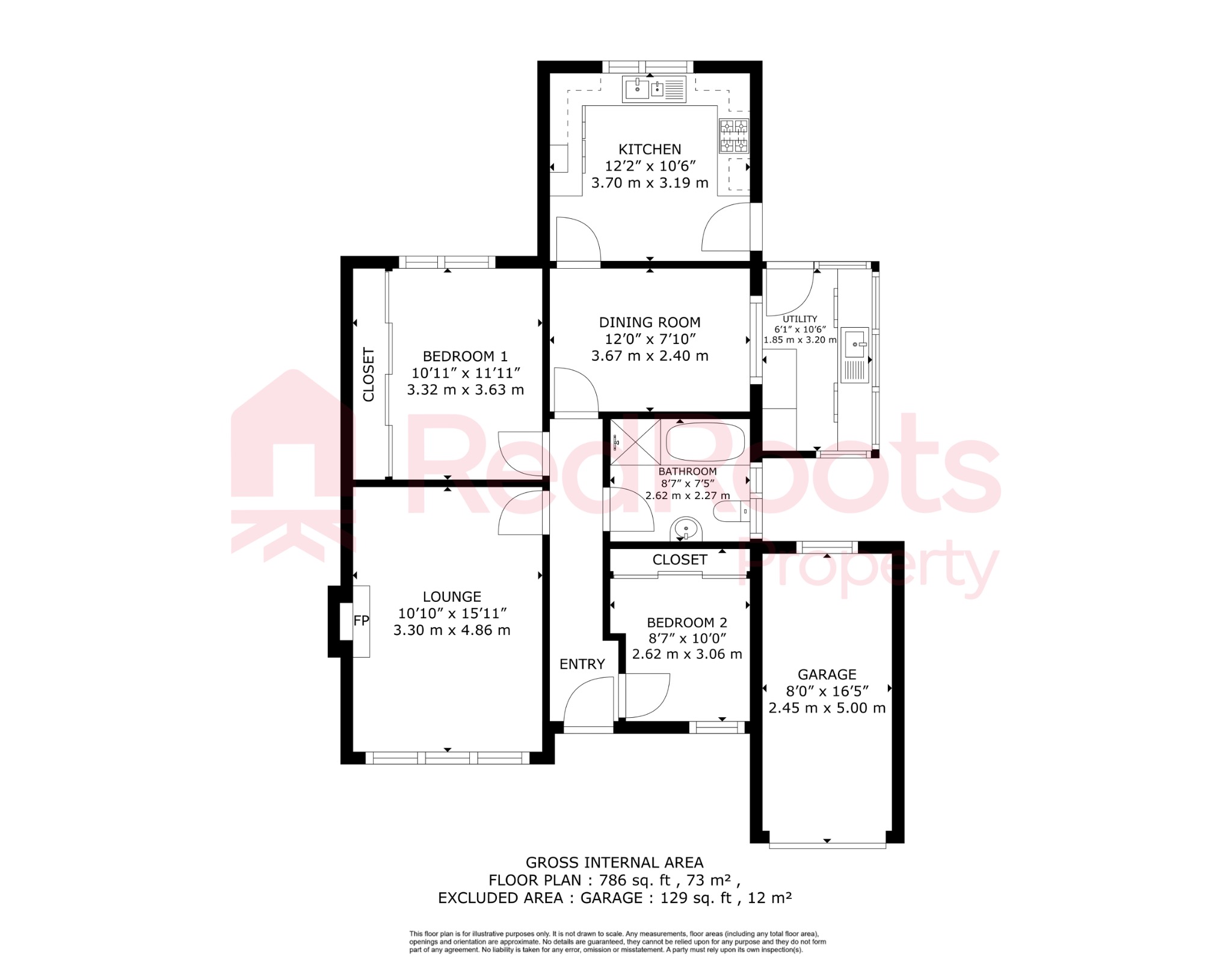2 bed bungalow for sale in Kempton Park Road, Doncaster, DN5 - Property floorplan