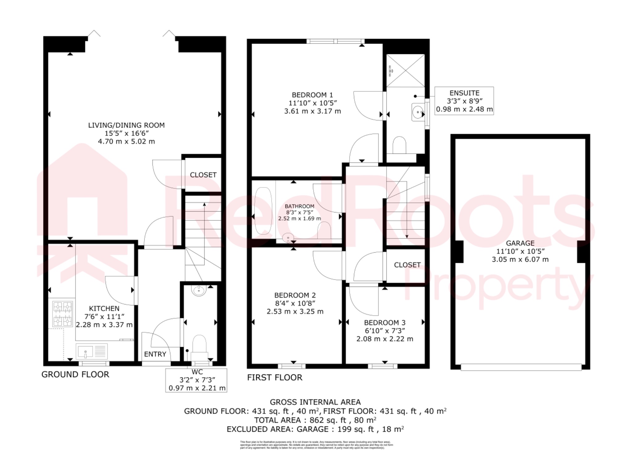 3 bed semi-detached house for sale in Old School Drive, Kirk Sandall, Doncaster, South Yorkshire, DN3 - Property floorplan