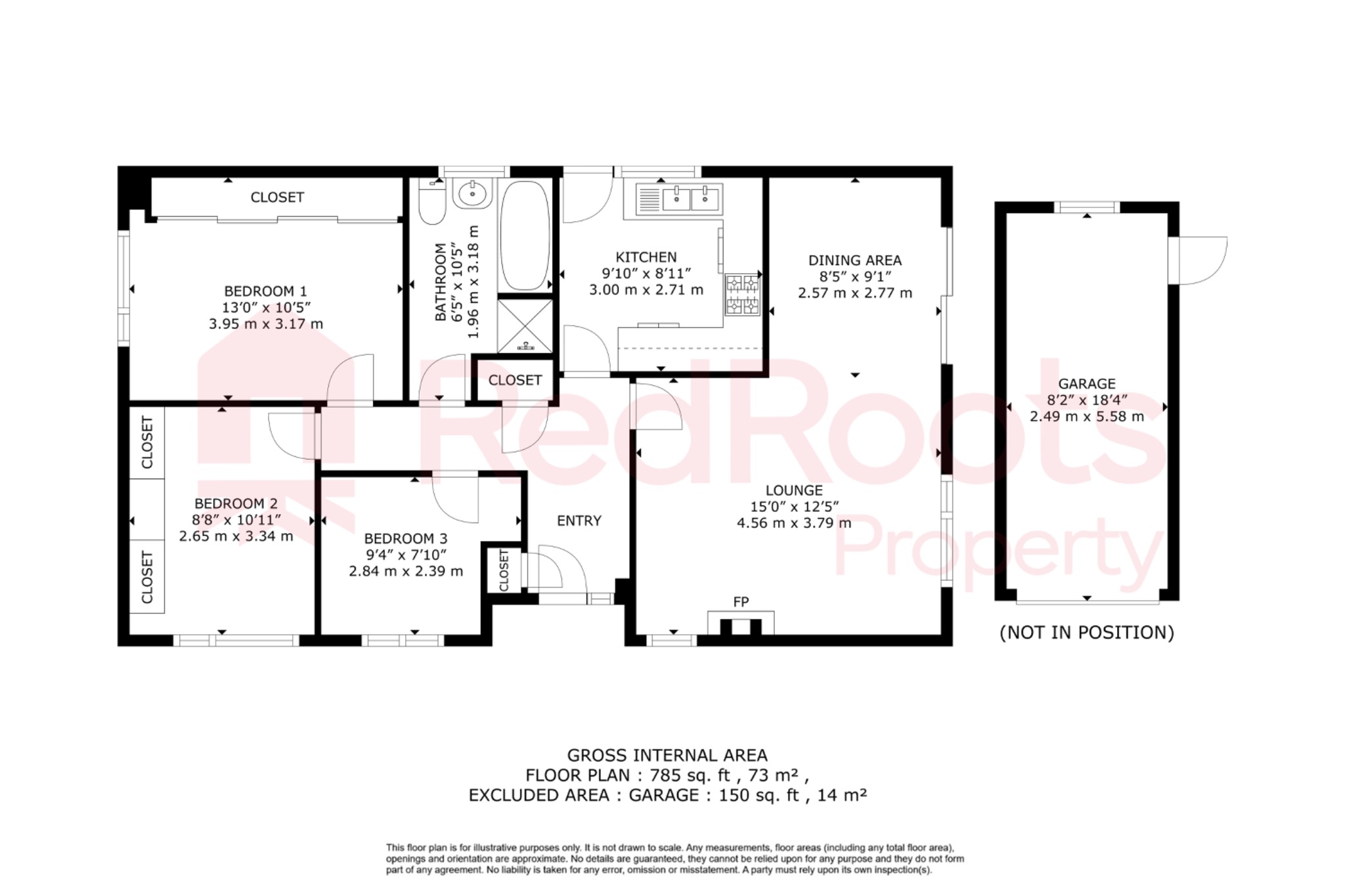 3 bed bungalow for sale in Valiant Gardens, Sprotbrough, Doncaster, South Yorkshire, DN5 - Property floorplan