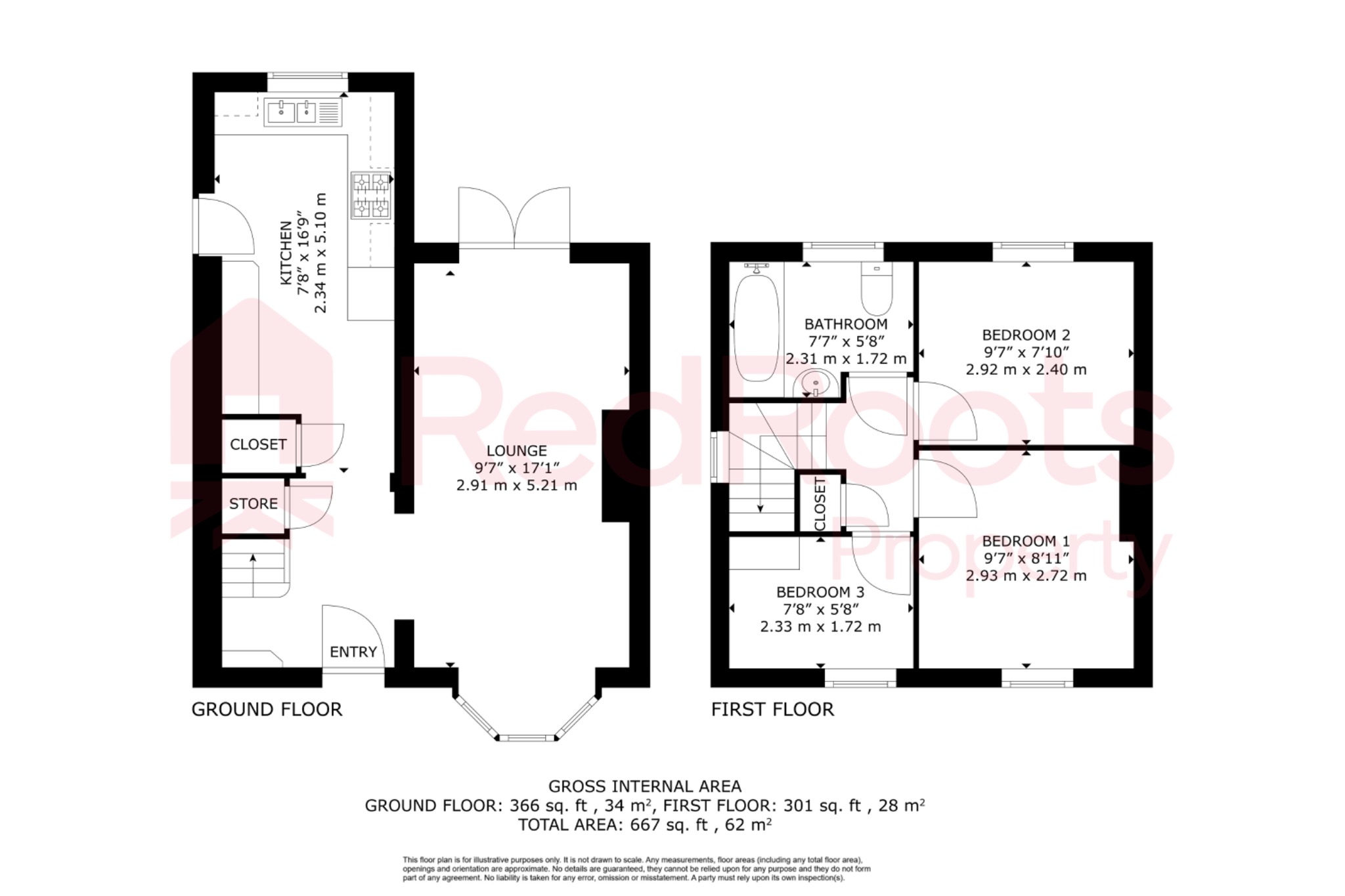 3 bed semi-detached house for sale in Queens Drive, Doncaster, South Yorkshire, DN5 - Property floorplan