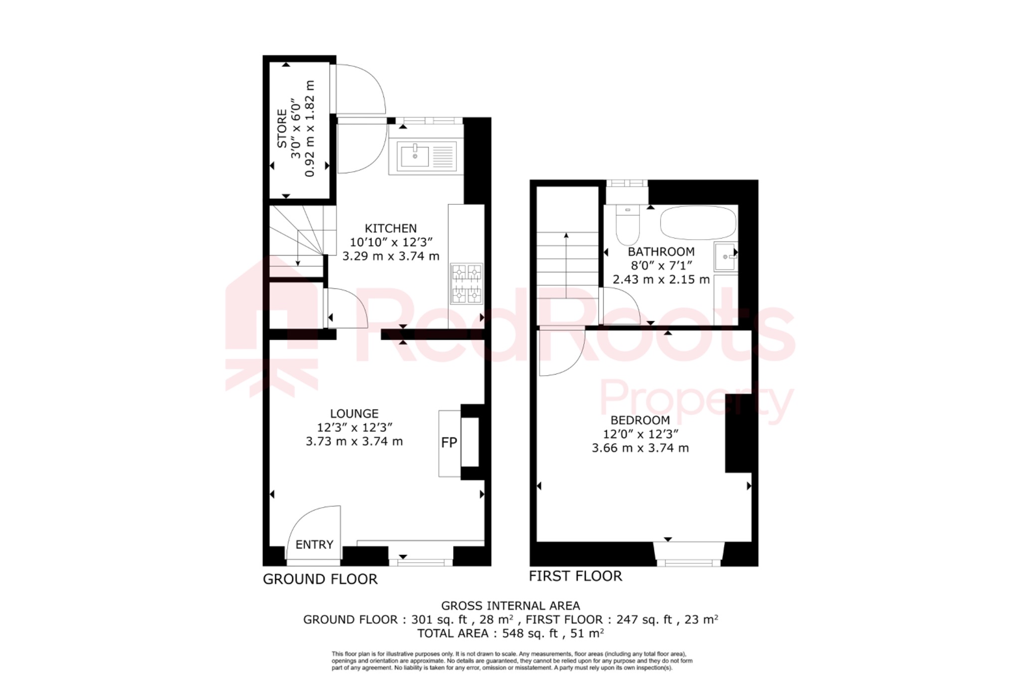 1 bed cottage for sale in Hall Street, Barnburgh, Doncaster, South Yorkshire, DN5 - Property floorplan