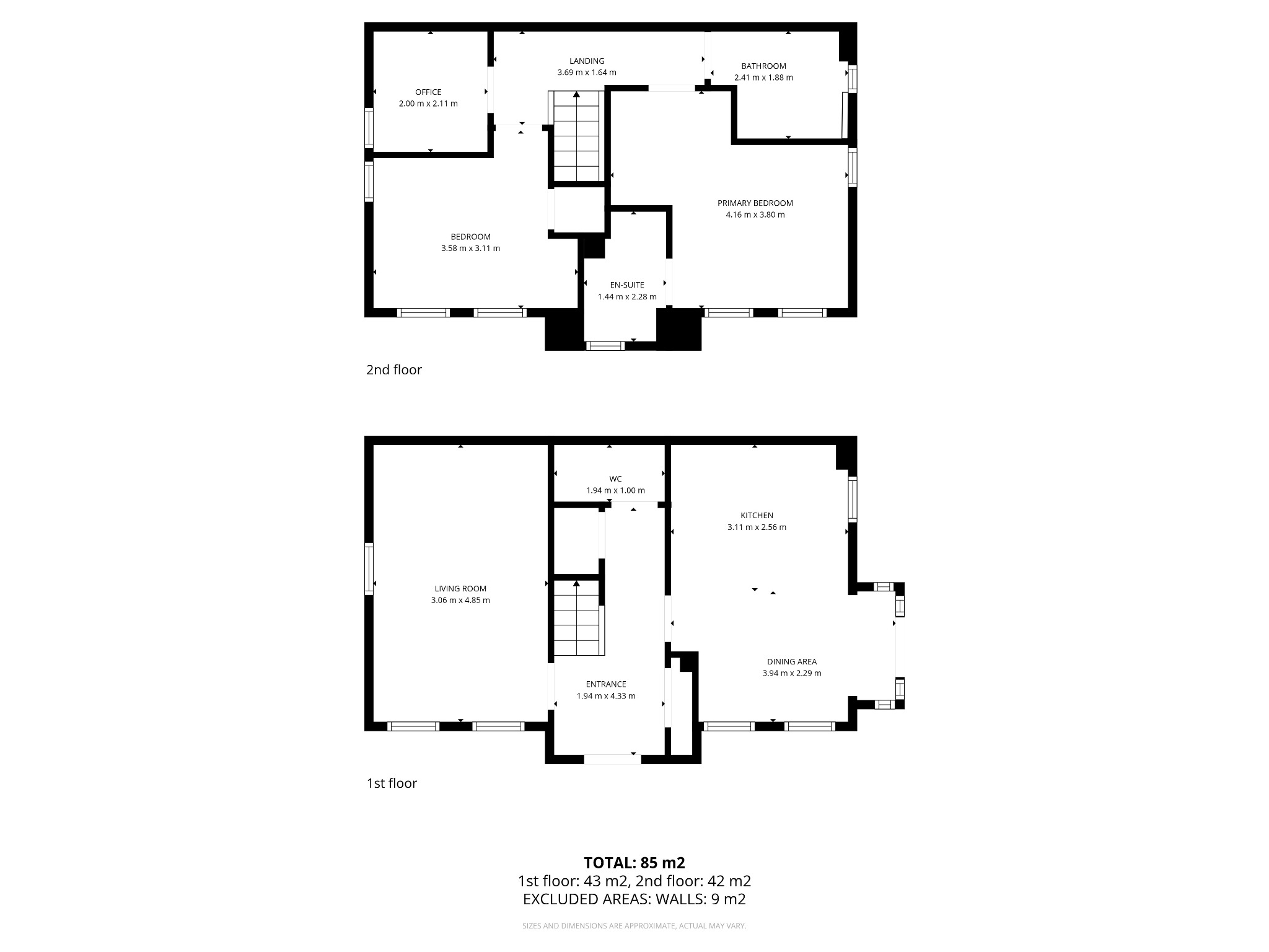 3 bed semi-detached house for sale in Whitmoore Drive, Auckley, Doncaster, South Yorkshire, DN9 3FJ - Property floorplan