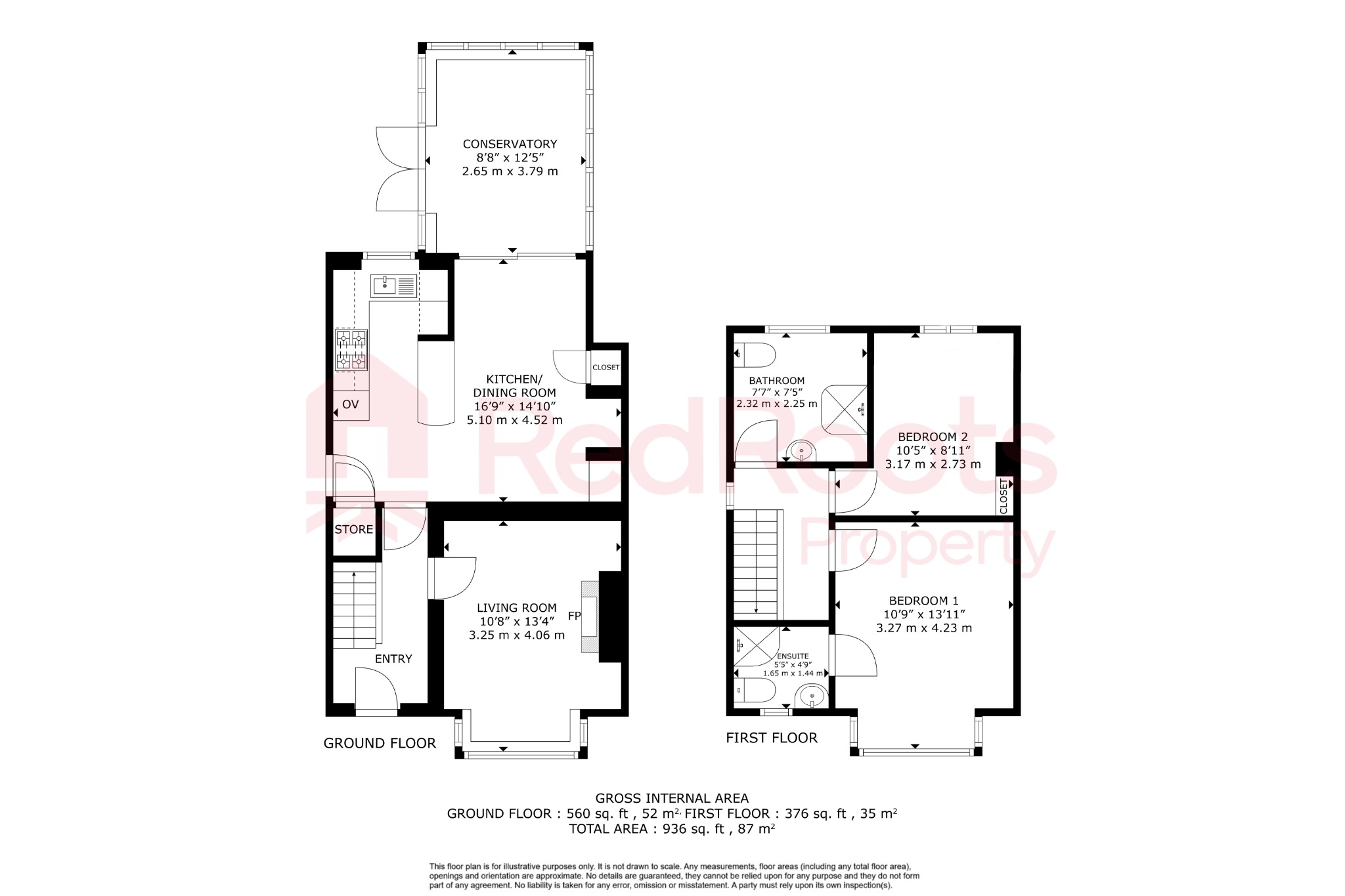 2 bed semi-detached house for sale in Woodstock Road, Doncaster, South Yorkshire, DN4 0UL - Property floorplan