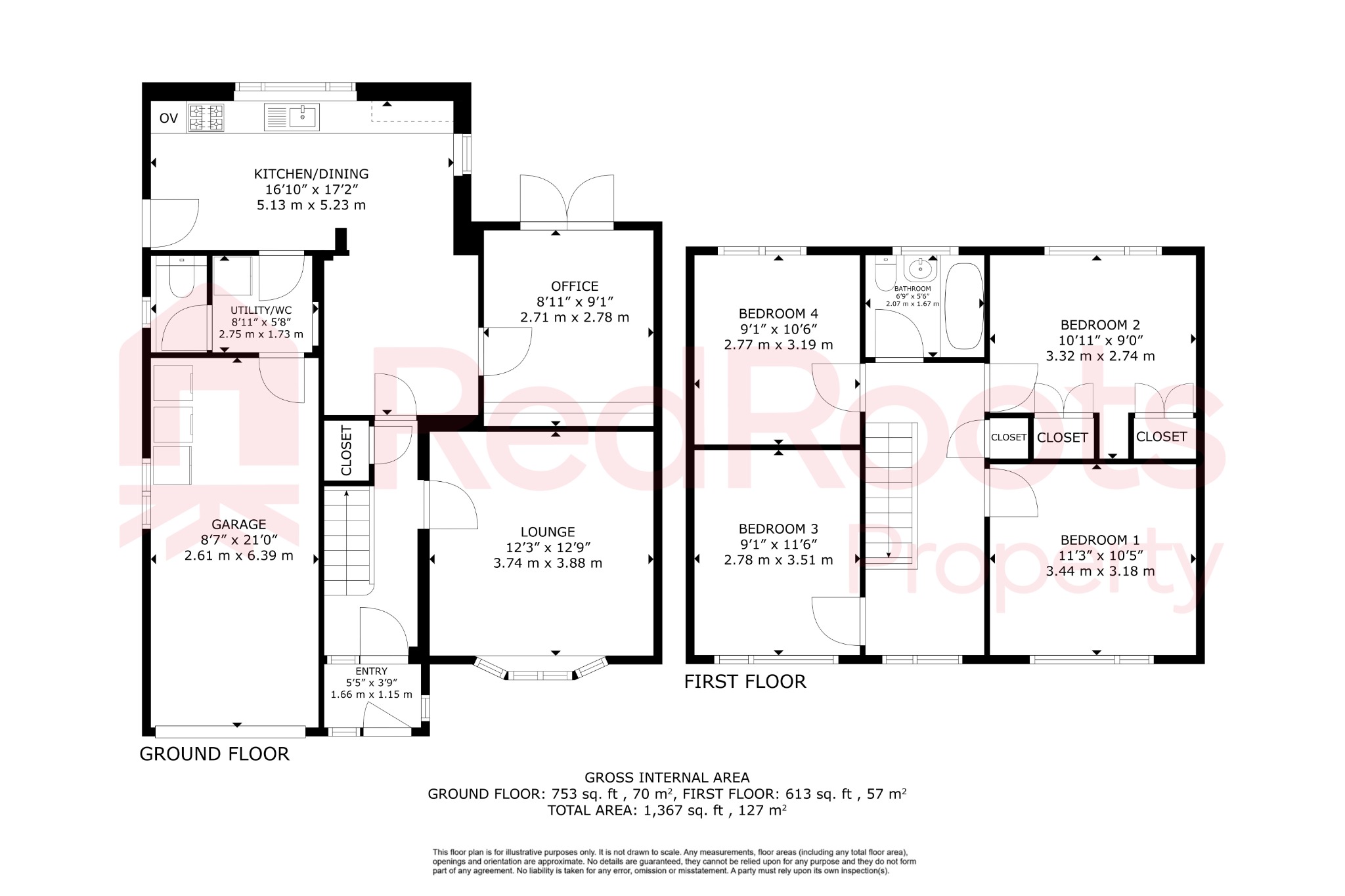 4 bed detached house for sale in Lockwood Bank, Epworth, Doncaster, Lincolnshire, DN9 1JH - Property floorplan