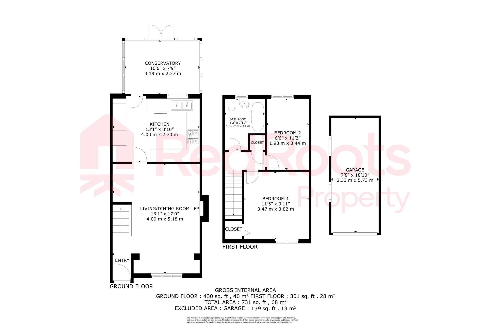 2 bed semi-detached house for sale in Challenger Drive, Sprotbrough, Doncaster, South Yorkshire, DN5 7RY - Property floorplan