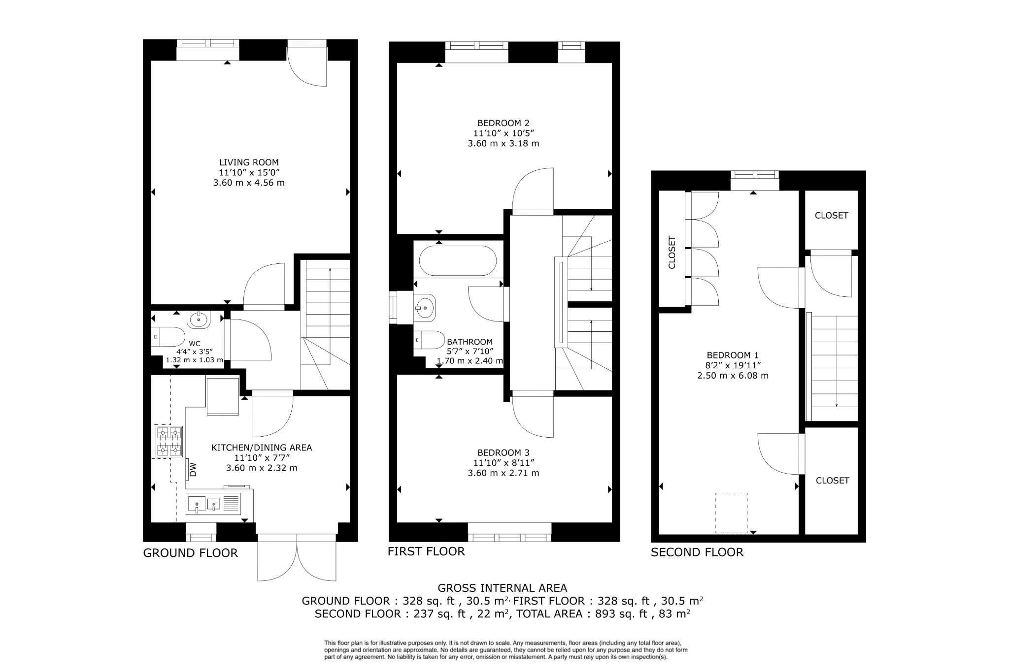 3 bed semi-detached house for sale in Stayers Road, Bessacarr, Doncaster, South Yorkshire, DN4 7FJ - Property floorplan