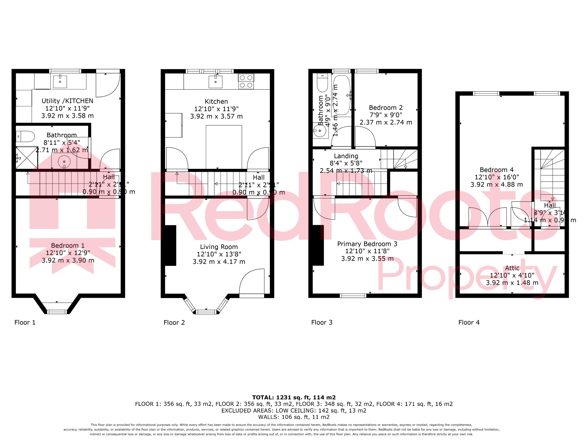4 bed terraced house for sale in Broughton Road, Hillsborough, Sheffield, S6 2AS - Property floorplan