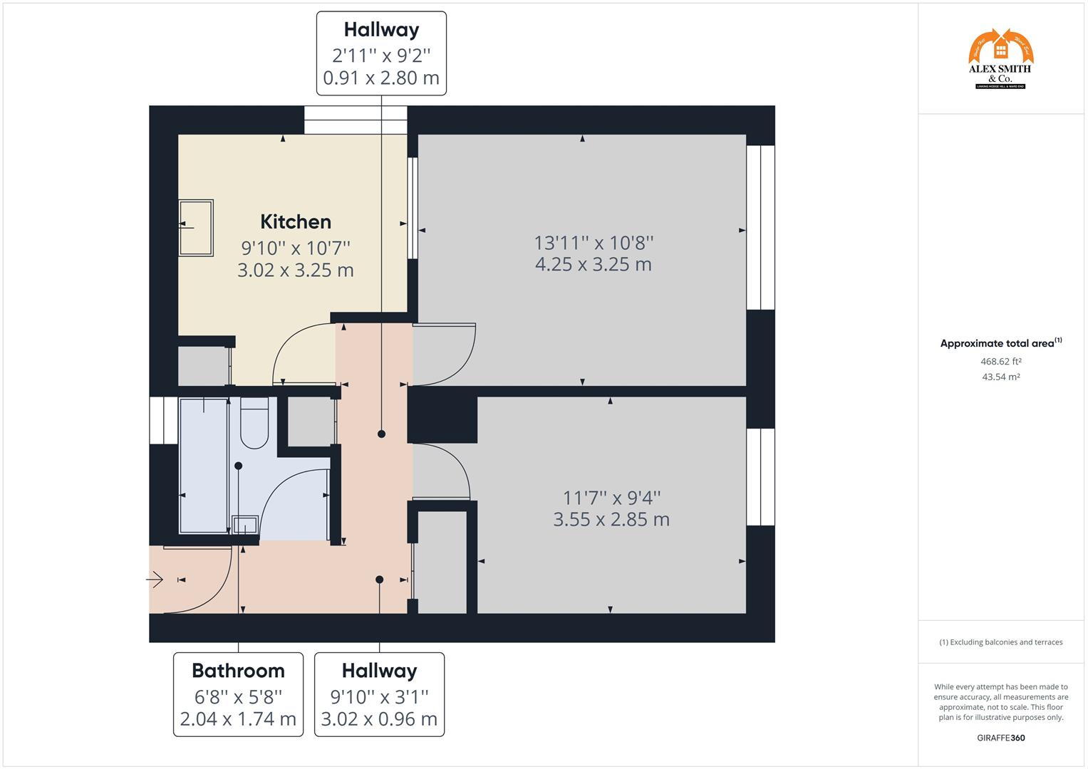1 bed flat for sale in Regent Walk, Birmingham - Property Floorplan