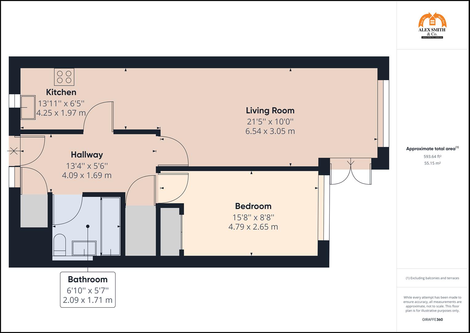 1 bed flat for sale in Wharfside Street, Birmingham - Property Floorplan