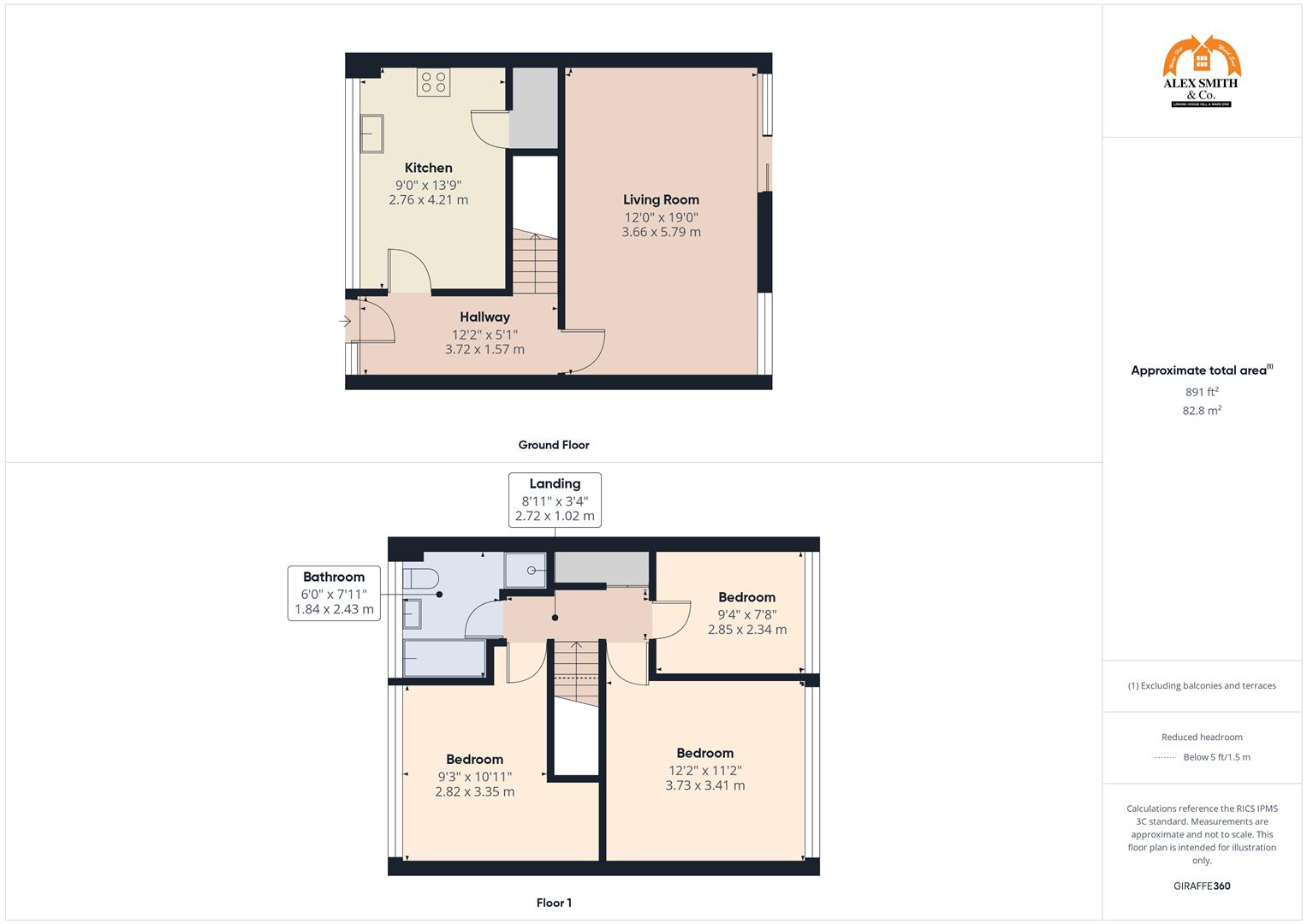 3 bed terraced house for sale in Falkland Way, Solihull - Property Floorplan