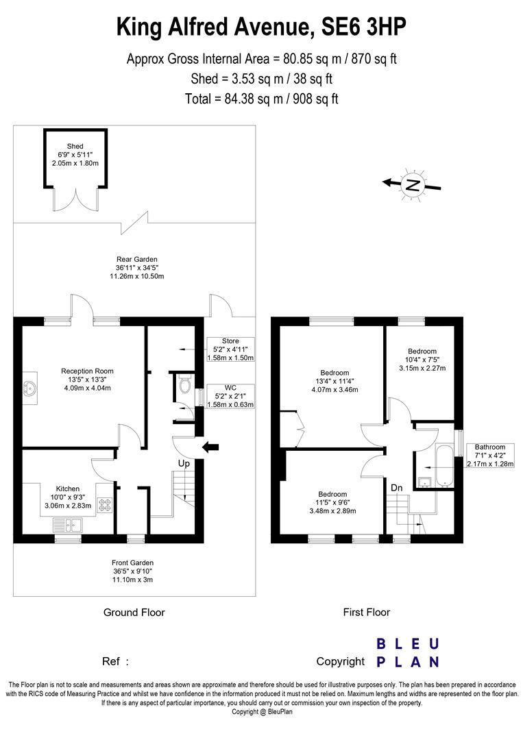 3 bed end of terrace house for sale in King Alfred Avenue, Catford - Property floorplan