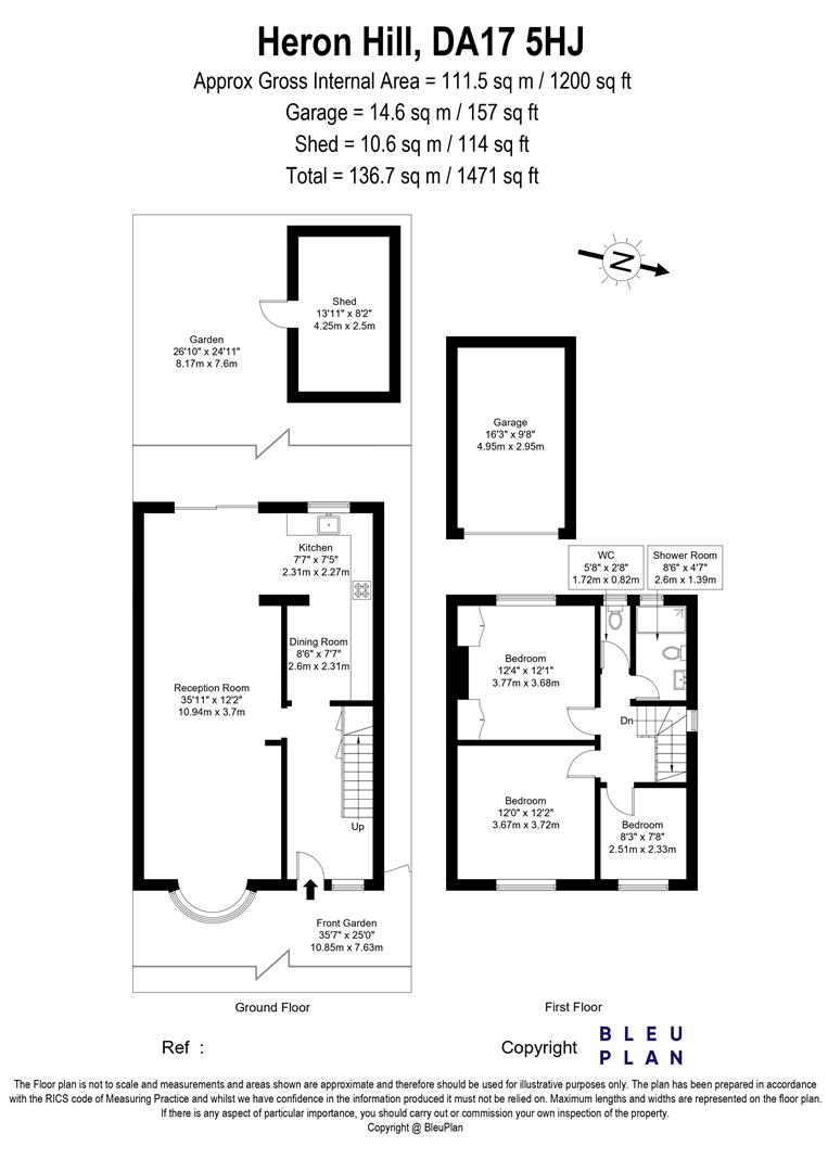 3 bed semi-detached house for sale in Heron Hill, Belvedere - Property floorplan