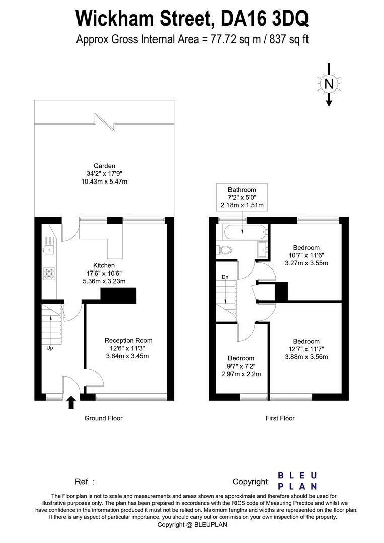 3 bed terraced house for sale in Wickham Street, Welling - Property floorplan