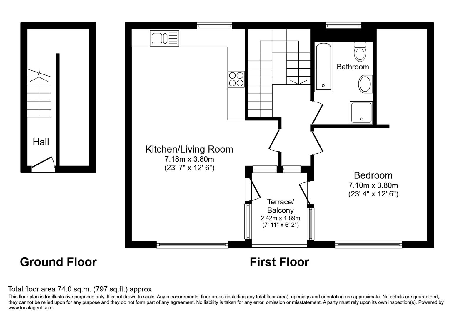 1 bed flat to rent in Limes Grove, London - Property floorplan