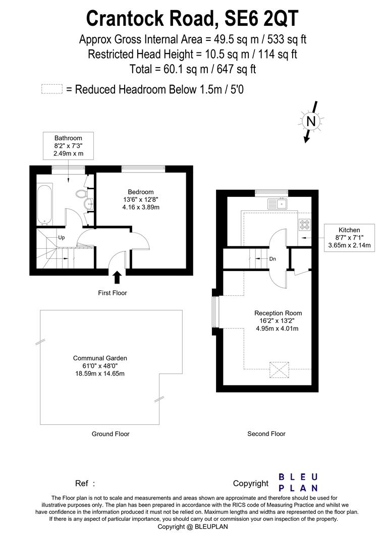 1 bed flat for sale in Crantock Road, London - Property floorplan