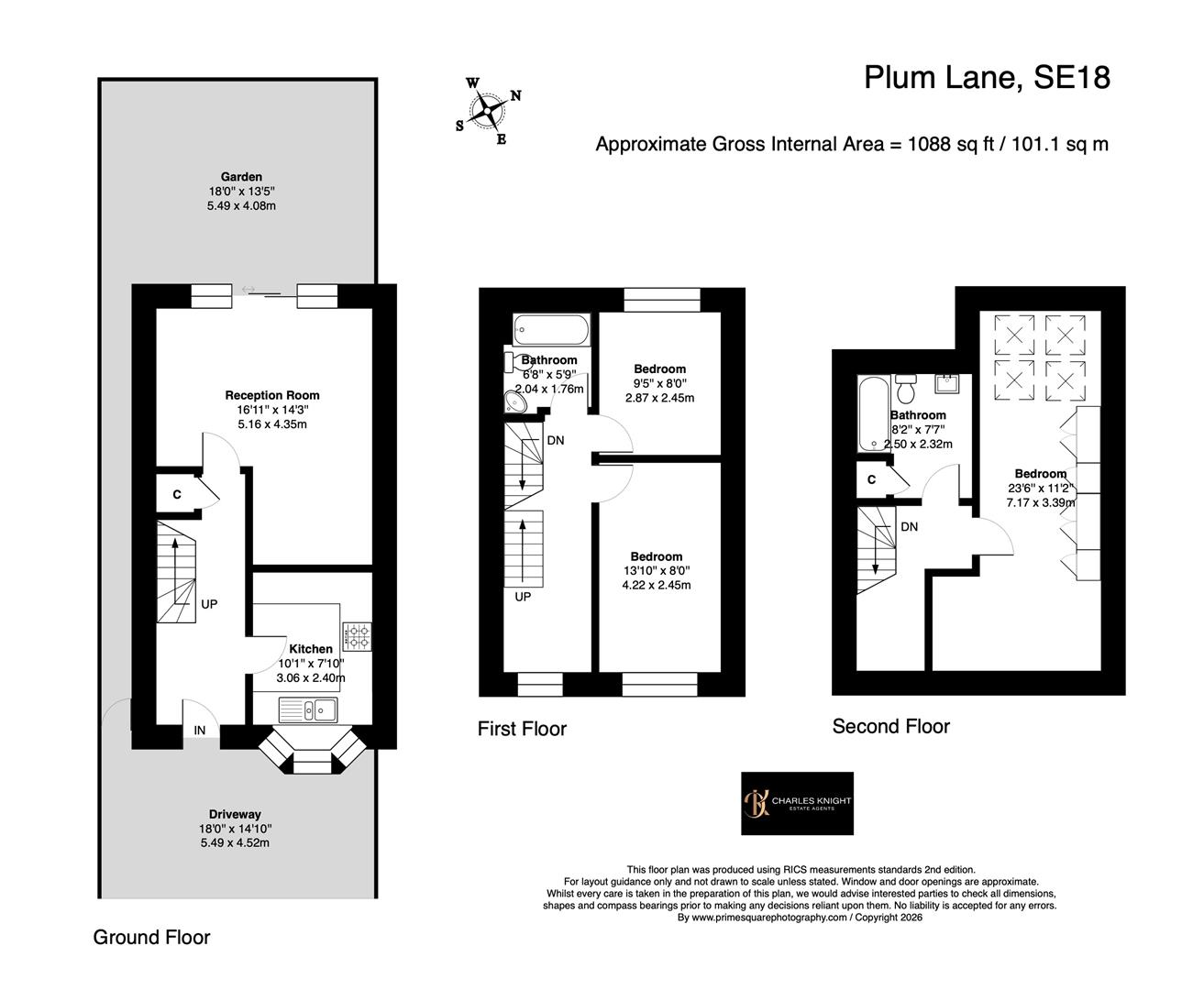 3 bed house for sale in Plum Lane, London - Property floorplan
