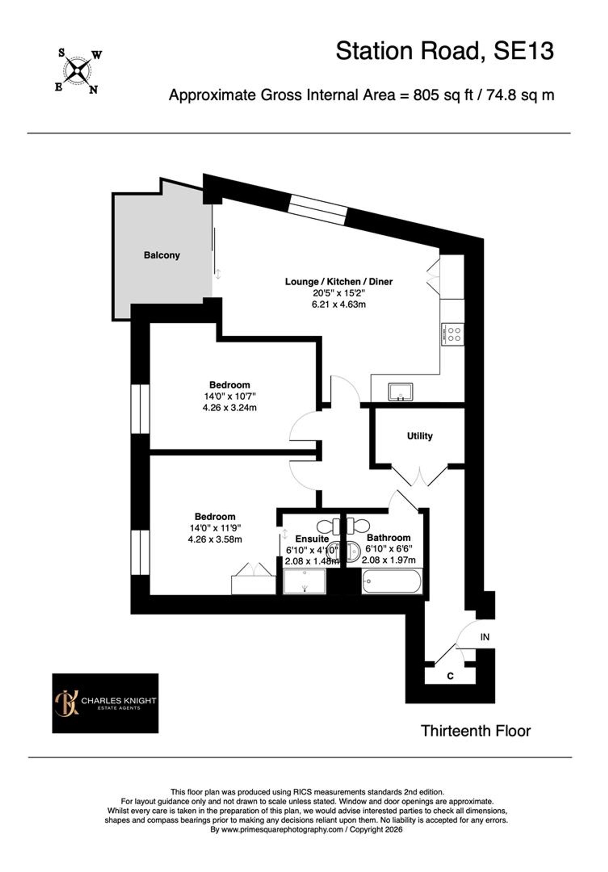 2 bed flat for sale in Station Road, London - Property floorplan