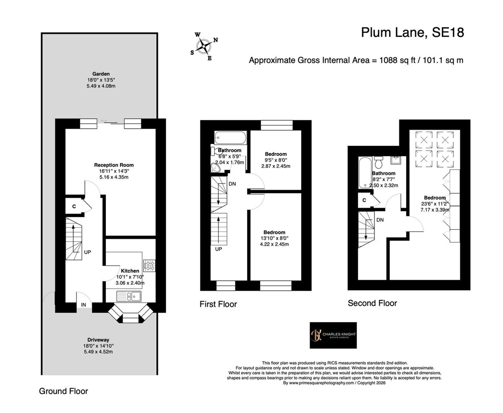 3 bed house for sale in Plum Lane, London - Property floorplan