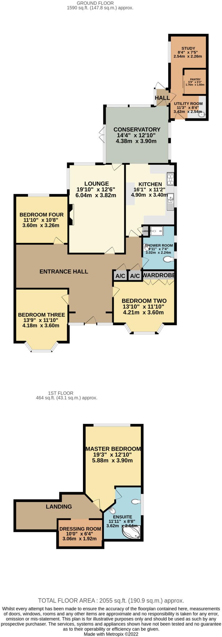 4 bed detached house to rent in Compton Avenue, Poole, BH14 - Property floorplan