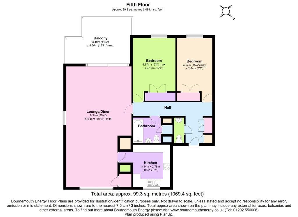 2 bed flat to rent in Hurst Hill, Lilliput, BH14 - Property floorplan