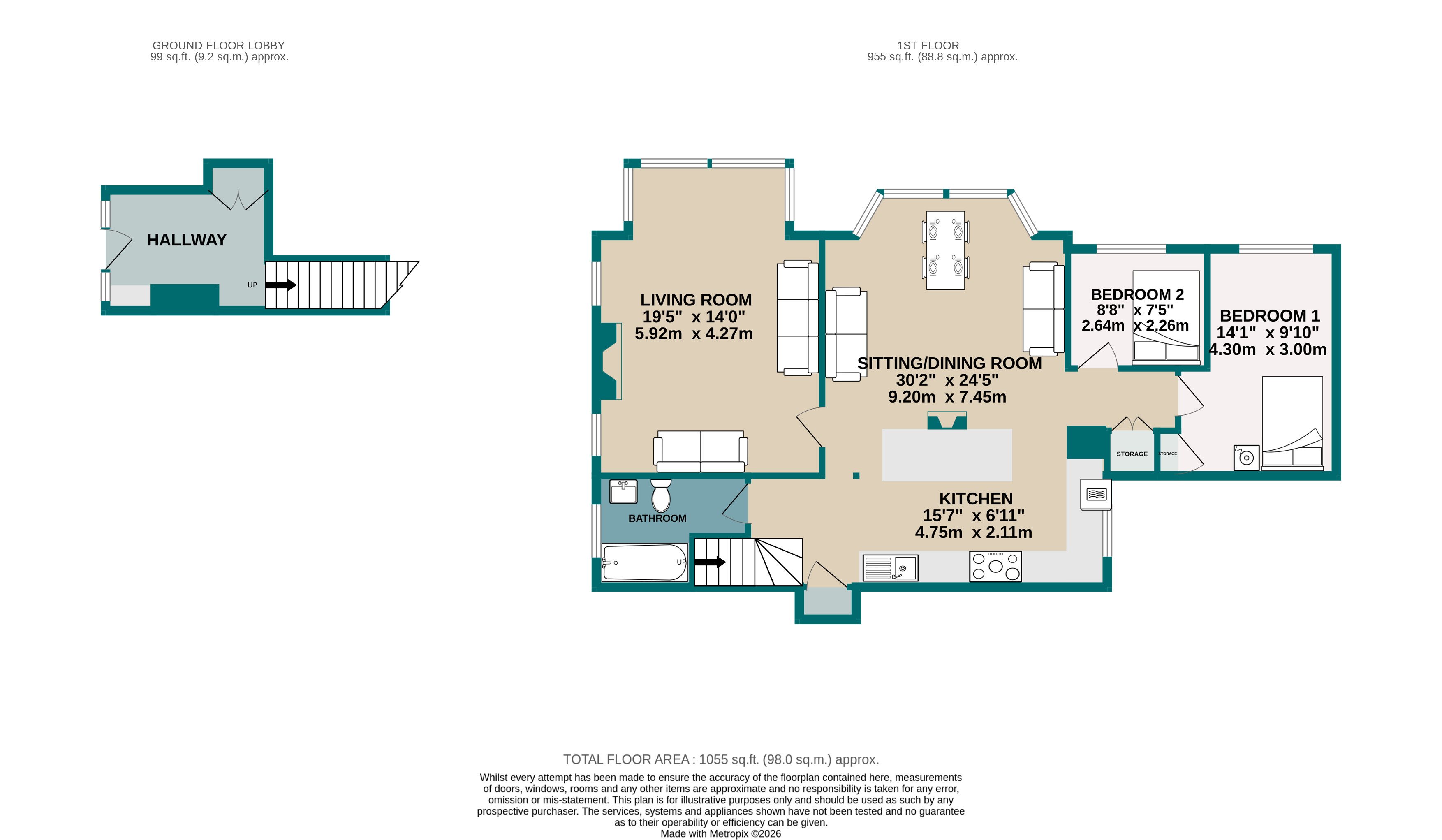 3 bed apartment to rent in Tower Road, Branksome Park, BH13 - Property floorplan