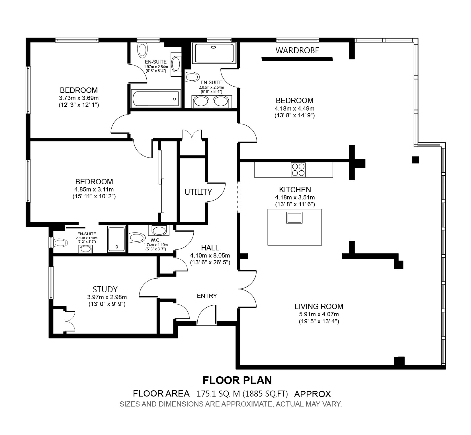 4 bed ground floor flat for sale in Chaddesley Glen, Canford Cliffs, BH13 - Property floorplan